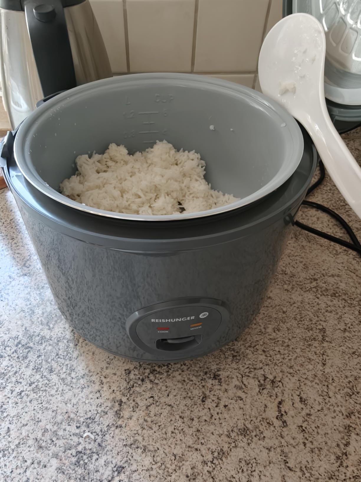 Reishunger Basis cuociriso elettrico 1,2 L grigio 6 porzioni