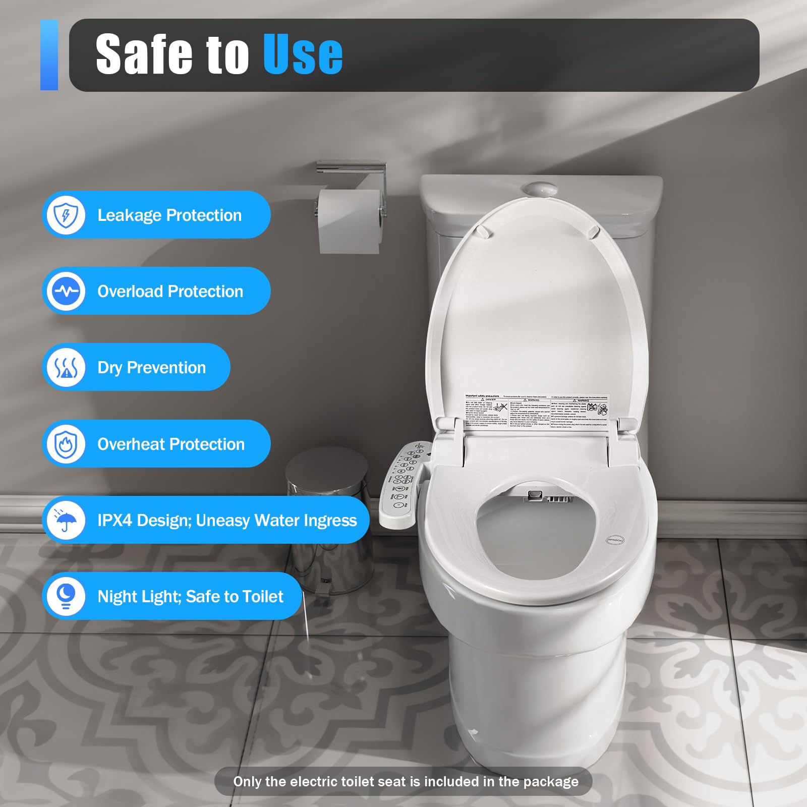 TiryyDrela Sedile WC Giapponese Elettrico con Bidet Riscaldato