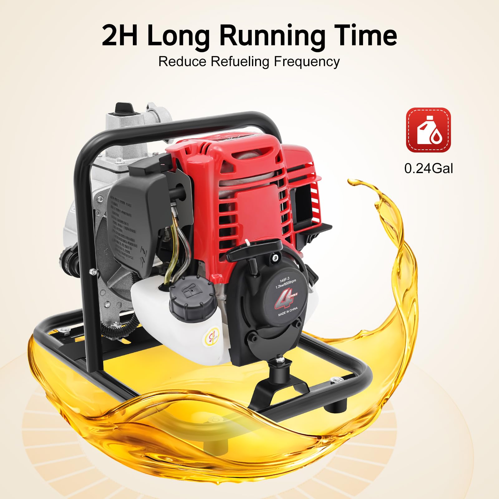 TiryyDrela Pompa Acqua Benzina 4T 1,2 kW 135 L/min