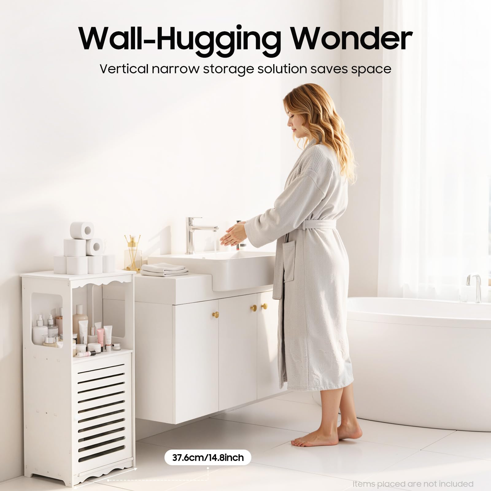 TiryyDrela Mobile Colonna Bagno Bianco in PVC 80 cm