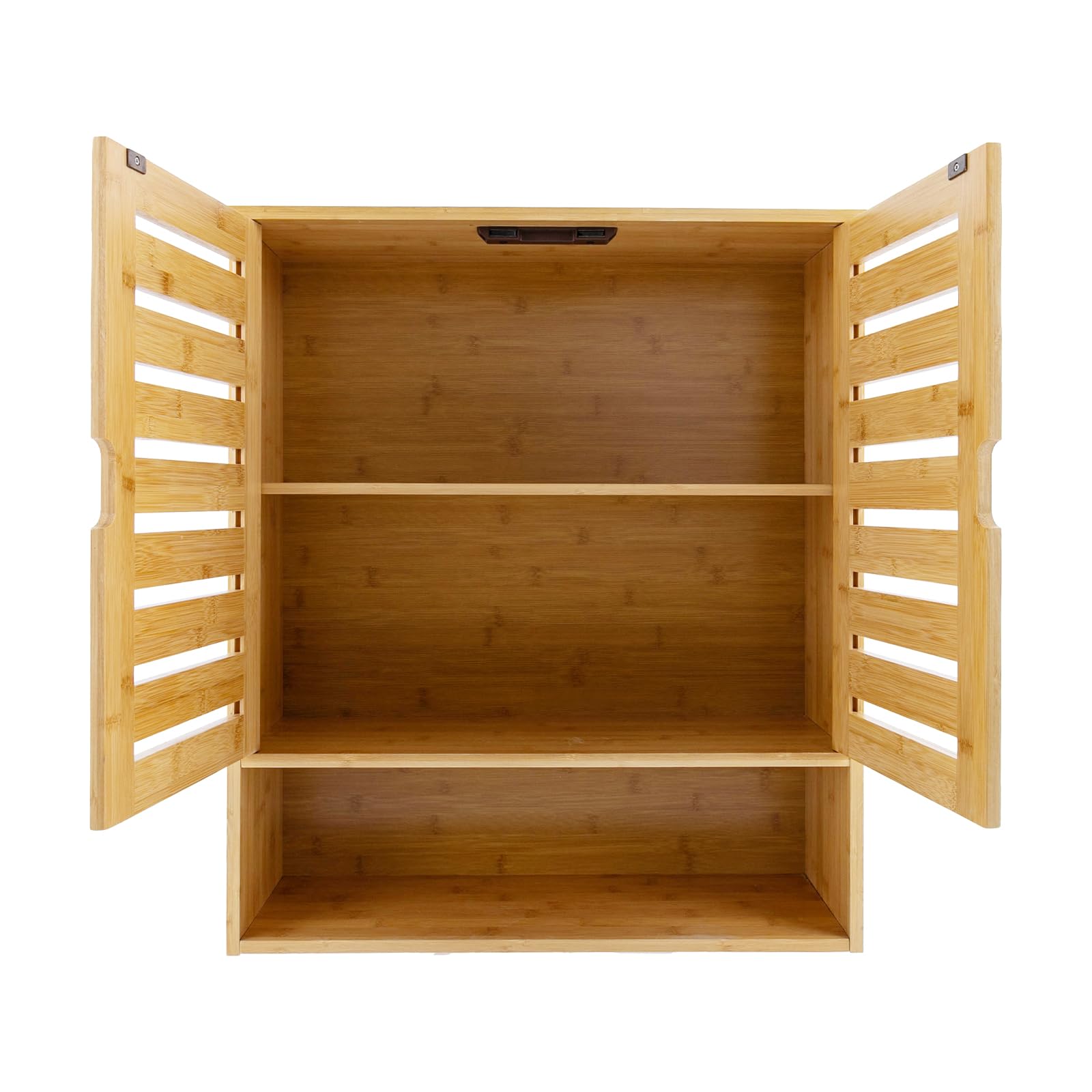 TiryyDrela Mobile Bagno in Bambù 3 Livelli con Ante Naturale