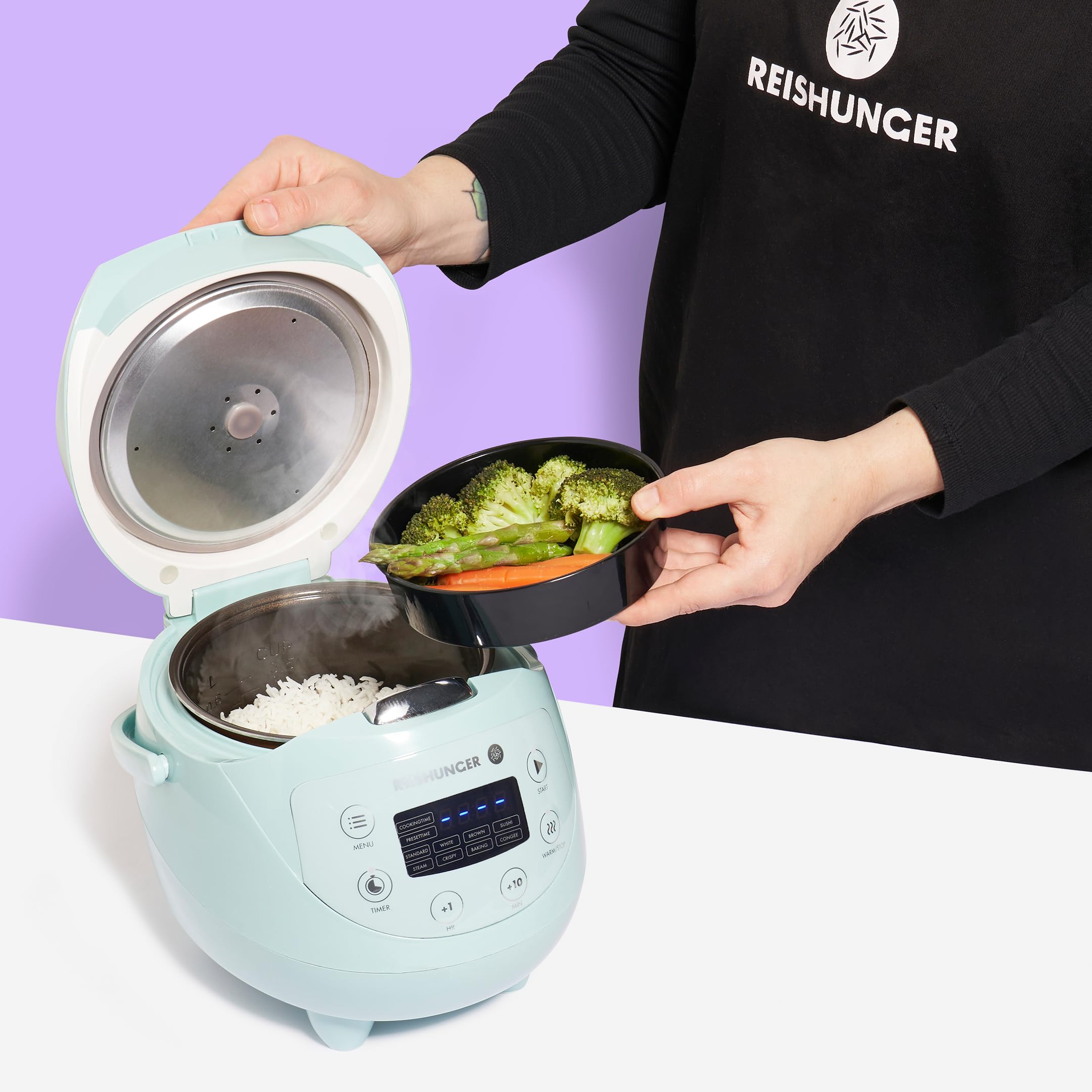 Reishunger cuociriso digitale 0,6 L menta 7 programmi