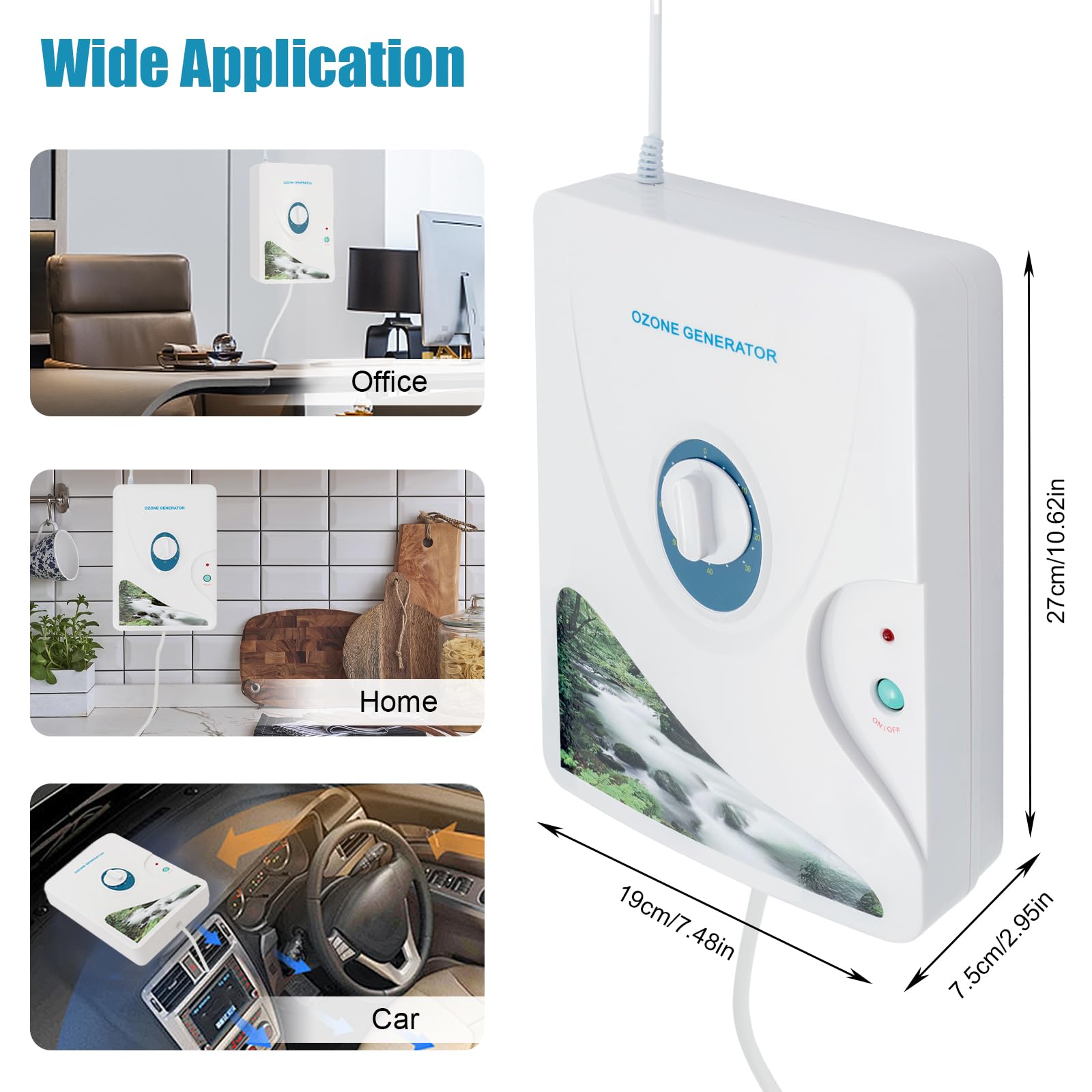 TiryyDrela Generatore Ozono Purificatore Aria 600 mg/h Timer