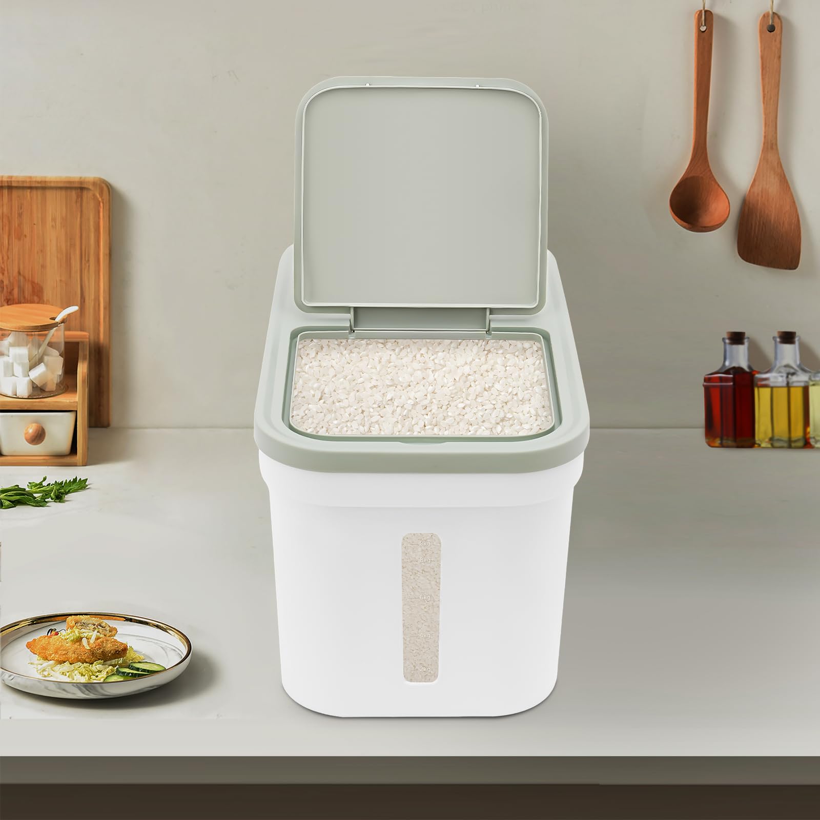 TiryyDrela contenitore riso ermetico 10 kg con misurino