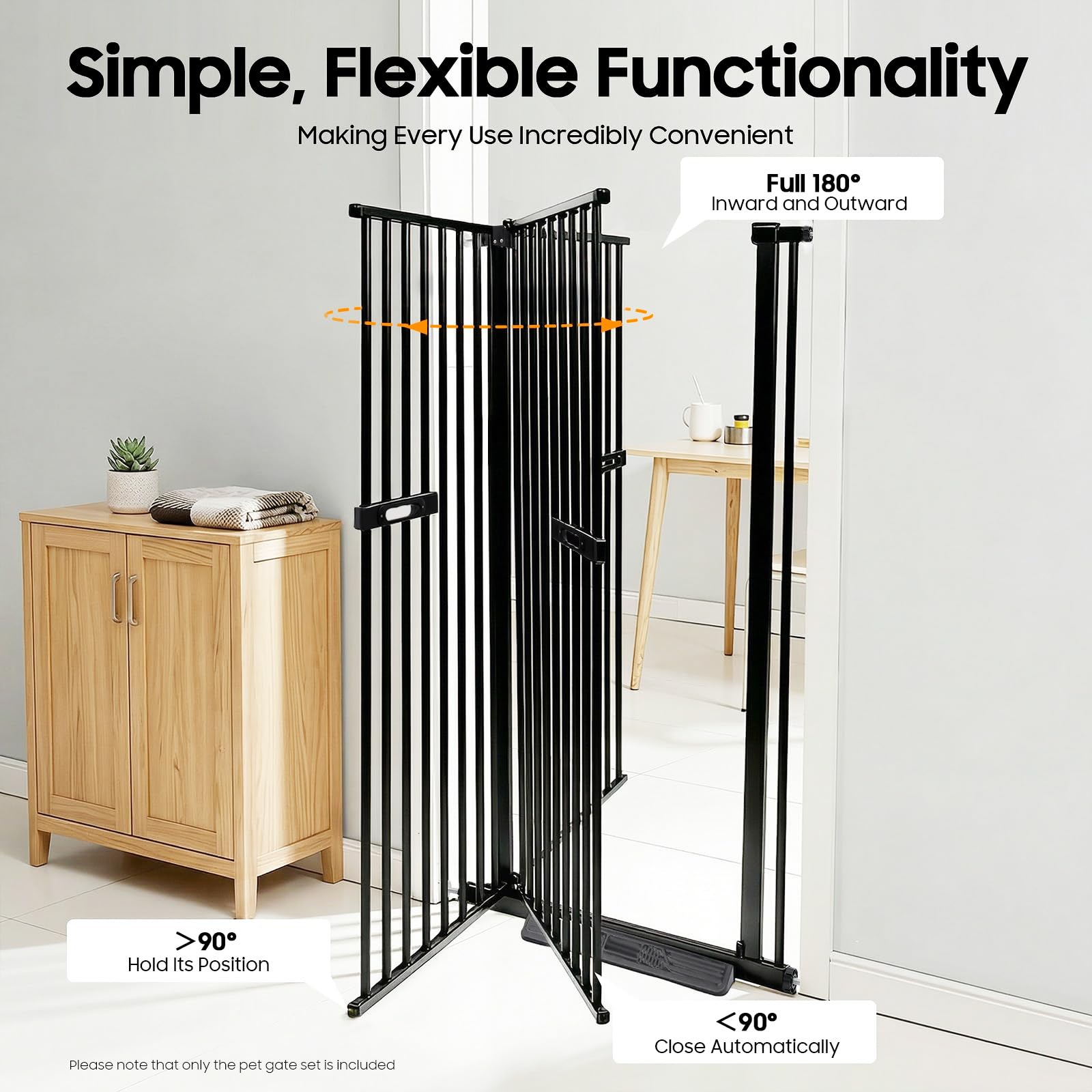 TiryyDrela cancelletto cani e gatti 150 cm 76-85 cm nero
