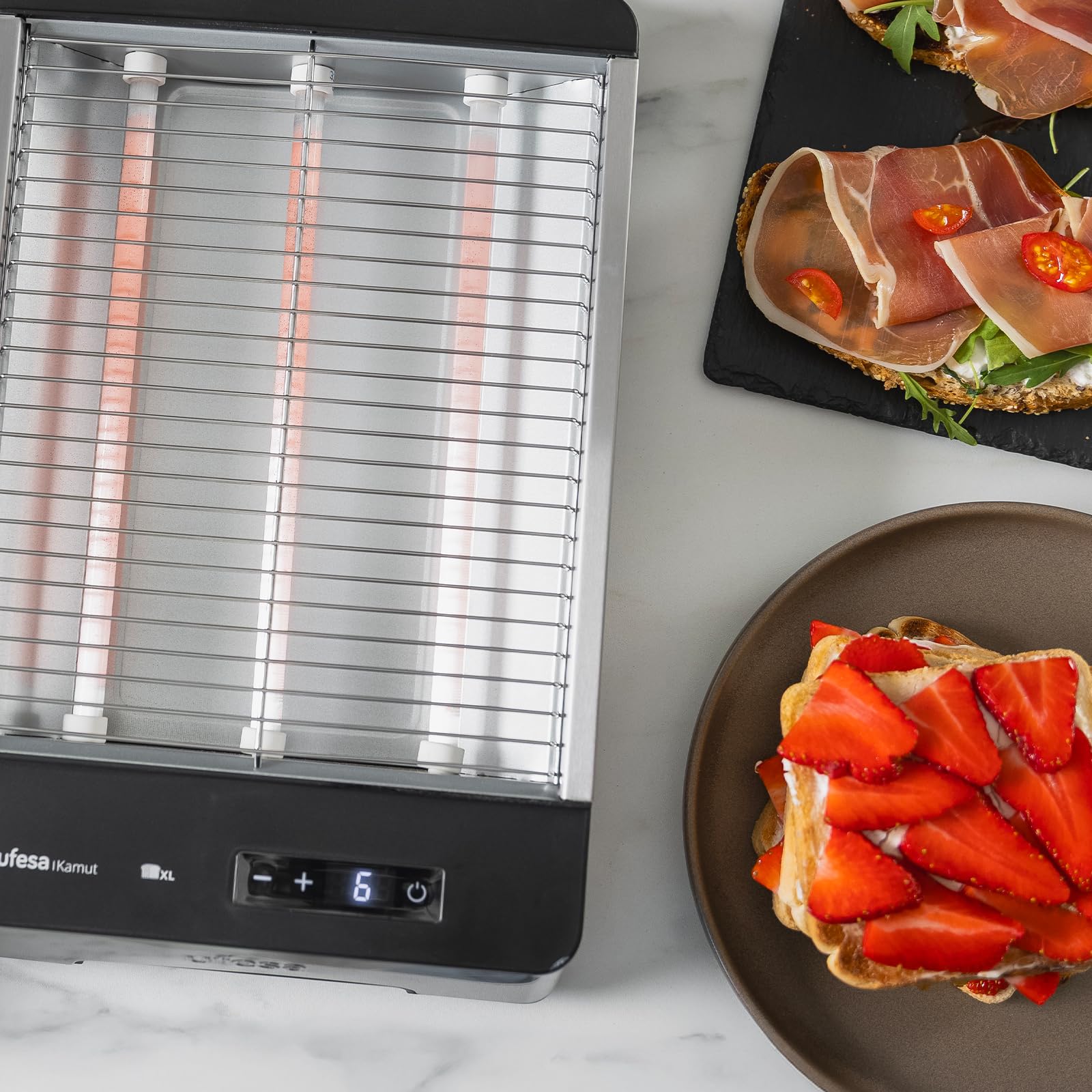 Ufesa Kamut tostapane orizzontale Digital 1000W 4 fette