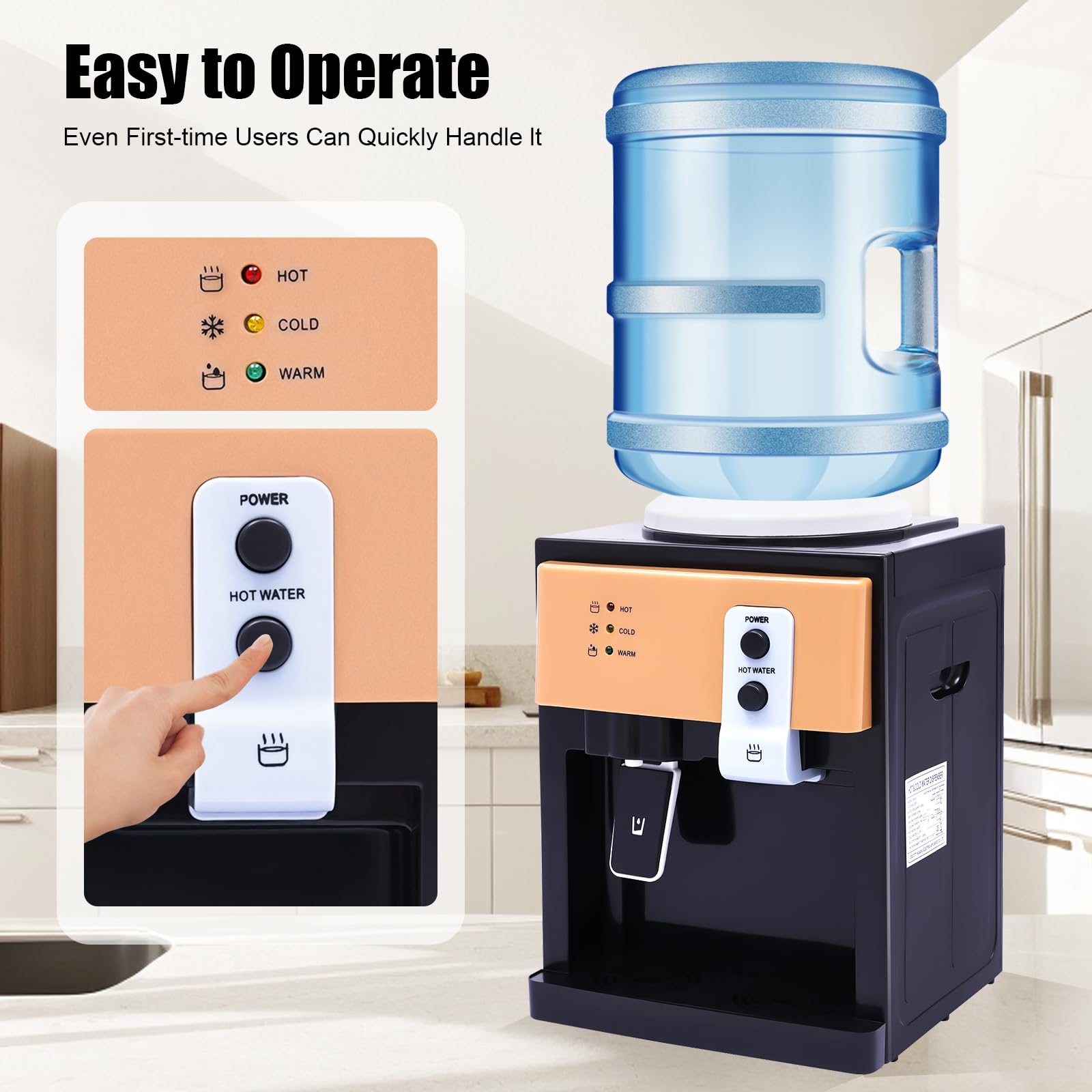 TiryyDrela Distributore Acqua Calda Fredda Tavolo Inox 8-95°C