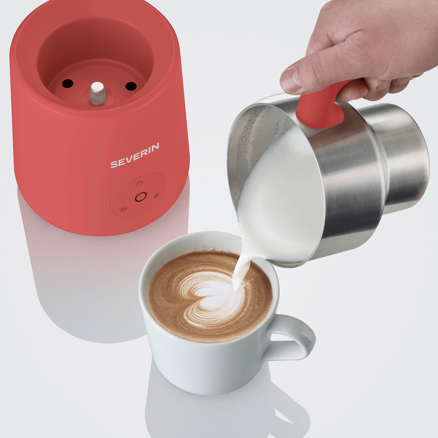 SEVERIN Spuma Lite SM 3595 montalatte corallo 400 ml a induzione