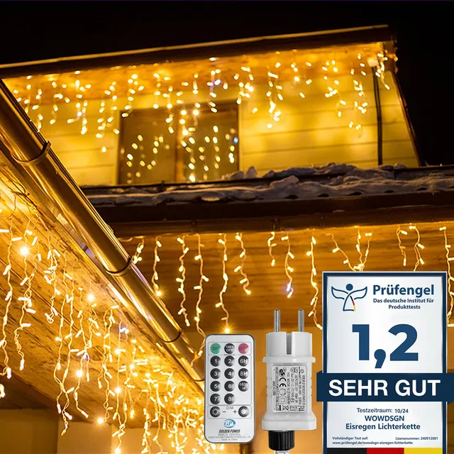 WOWDSGN Tenda Luminosa 10M 440 LED luci Natale bianco caldo
