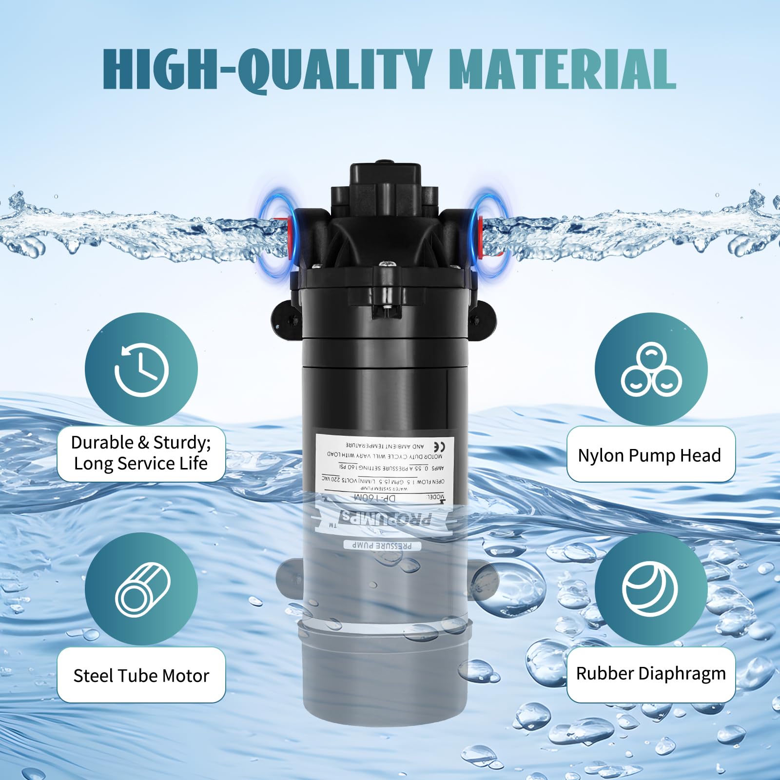 TiryyDrela Pompa Acqua Elettrica 220V 11 Bar 5,5 L/min