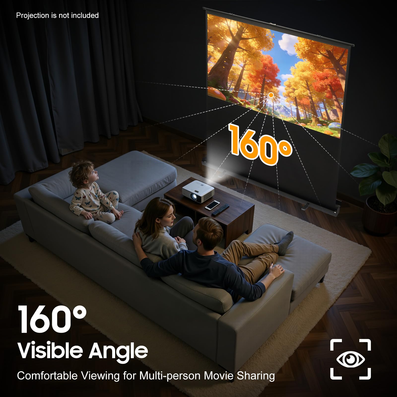 TiryyDrela Schermo Proiezione 80 Pollici con Treppiede 4K