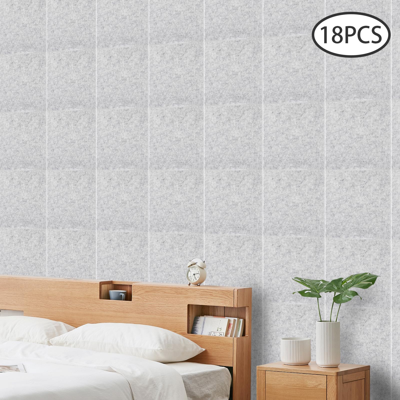 TiryyDrela Pannelli Acustici 30x30 cm Argento 18 Pezzi Fonoassorbenti