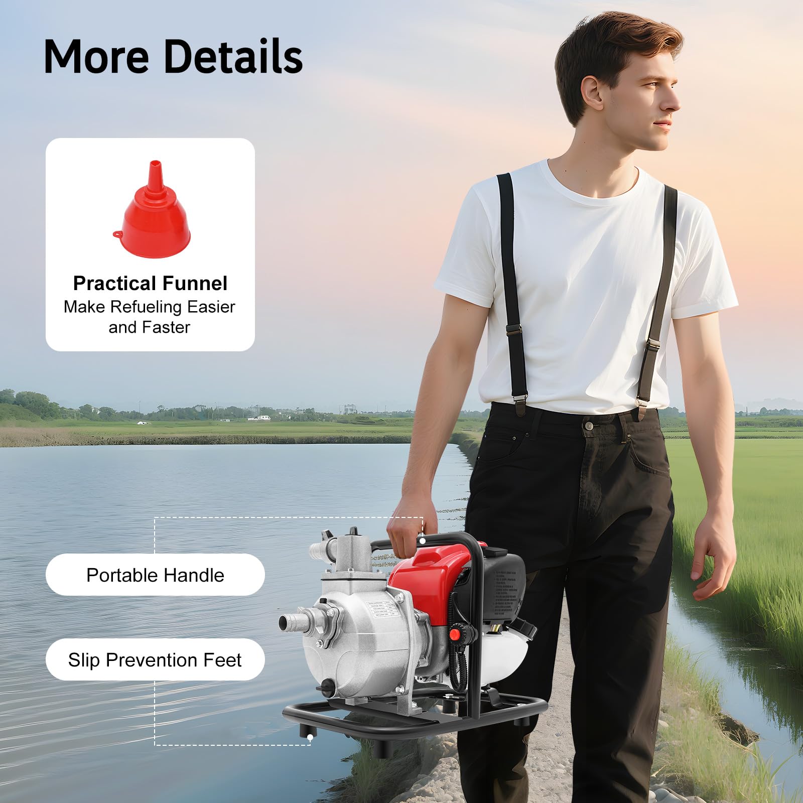 TiryyDrela Pompa Acqua Benzina 4T 1,2 kW 135 L/min