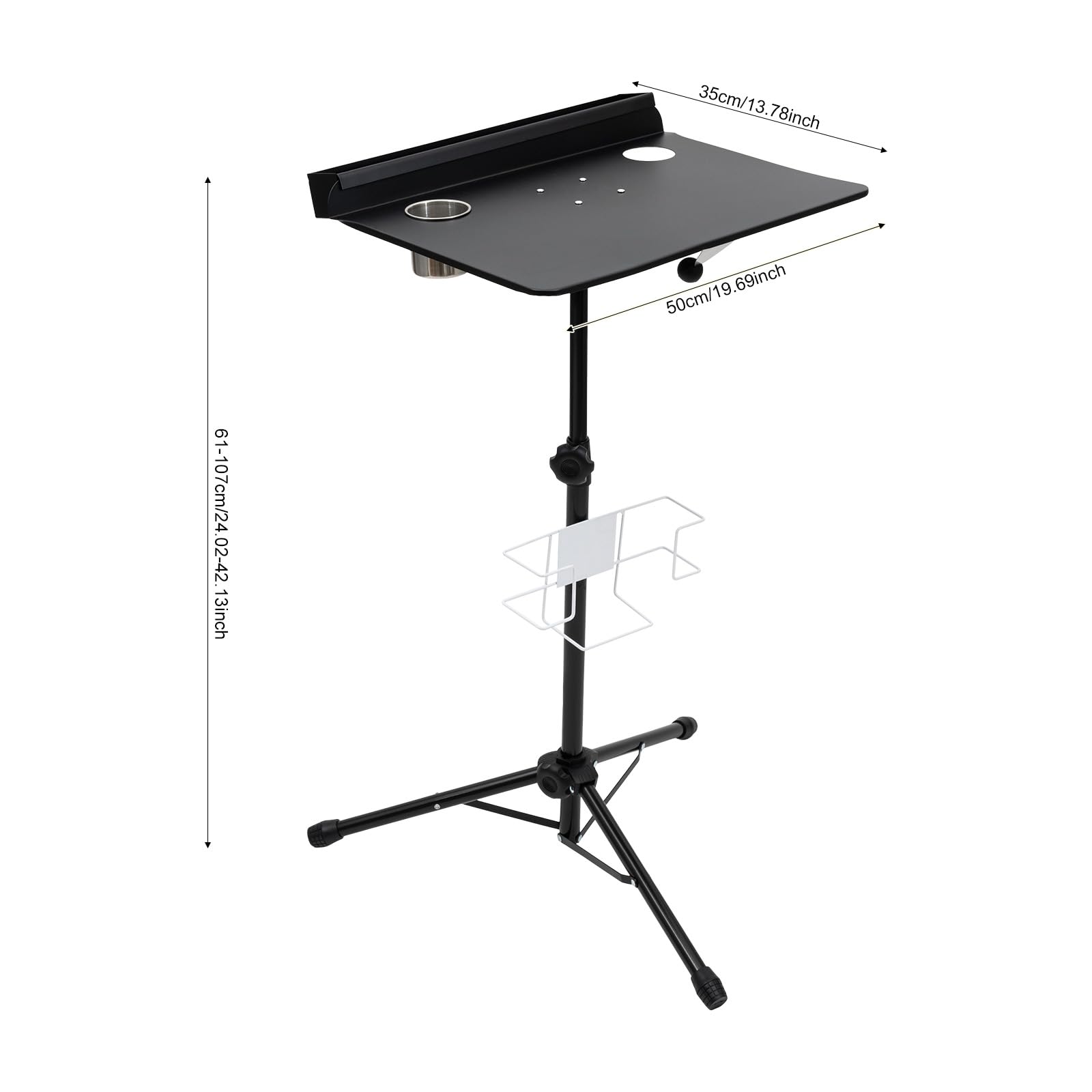 TiryyDrela Vassoio Tatuaggio Inox 50x35 cm Regolabile
