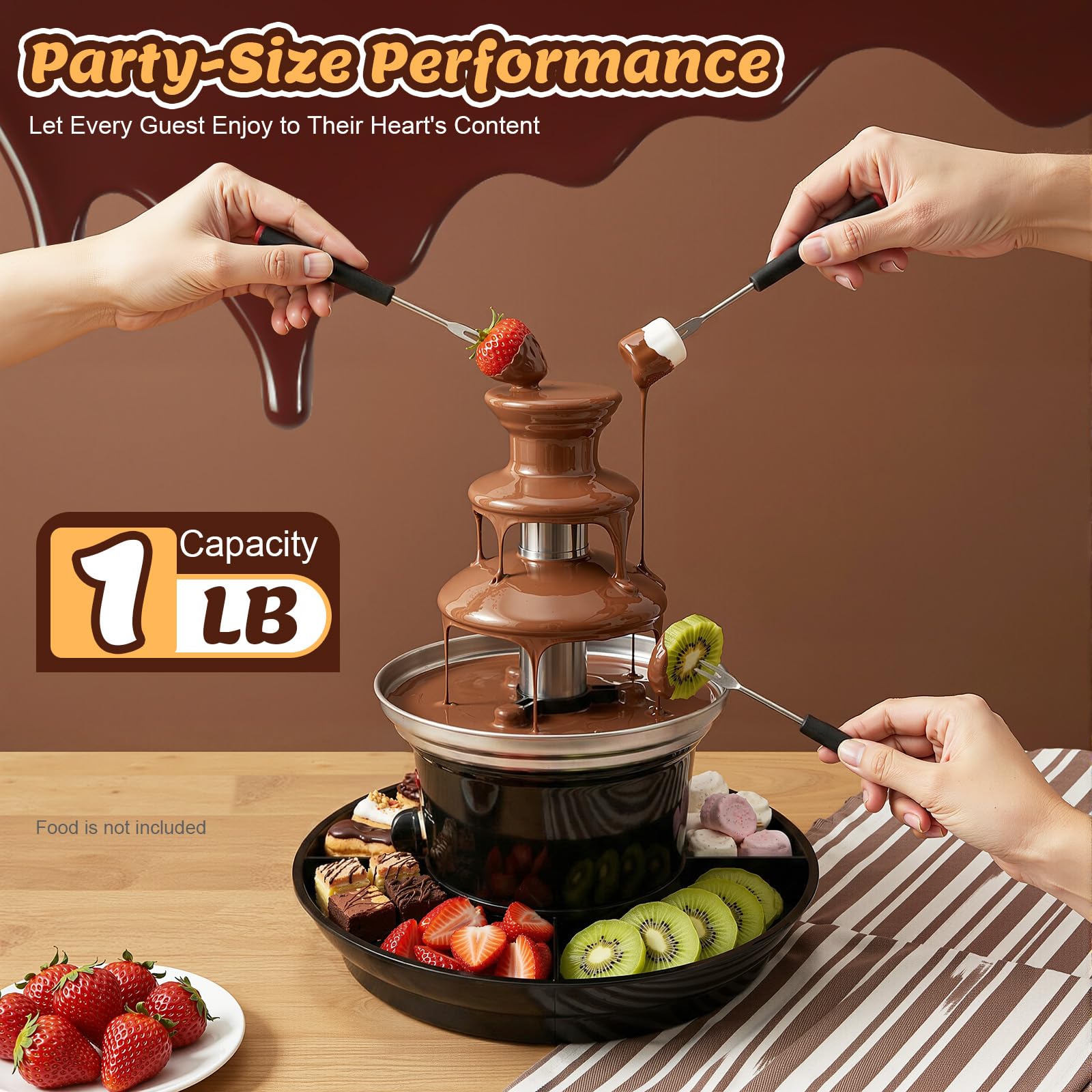 TiryyDrela Fontana cioccolato 3 livelli 0,45kg inox