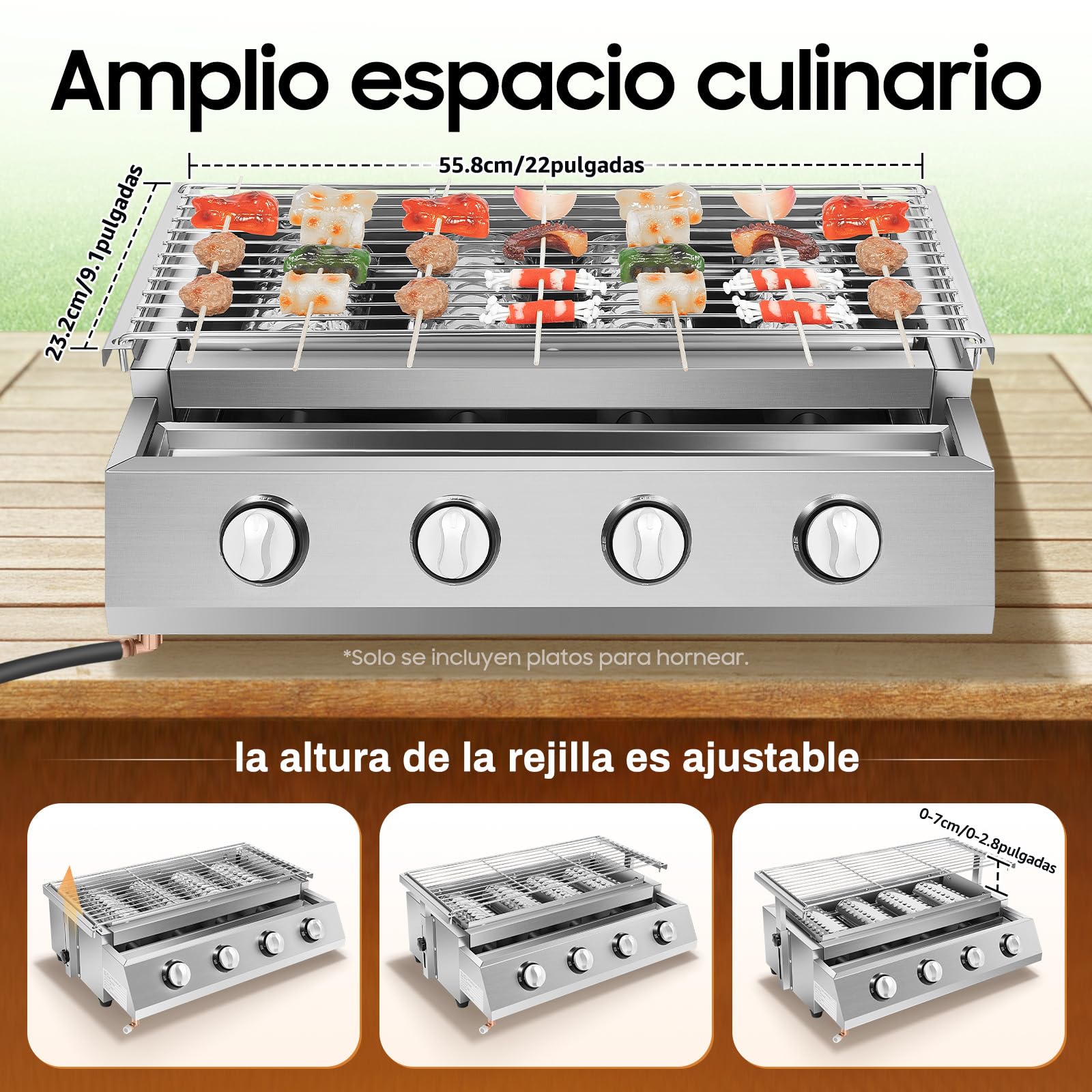 TiryyDrela Barbecue Gas 4 Bruciatori Senza Fumo