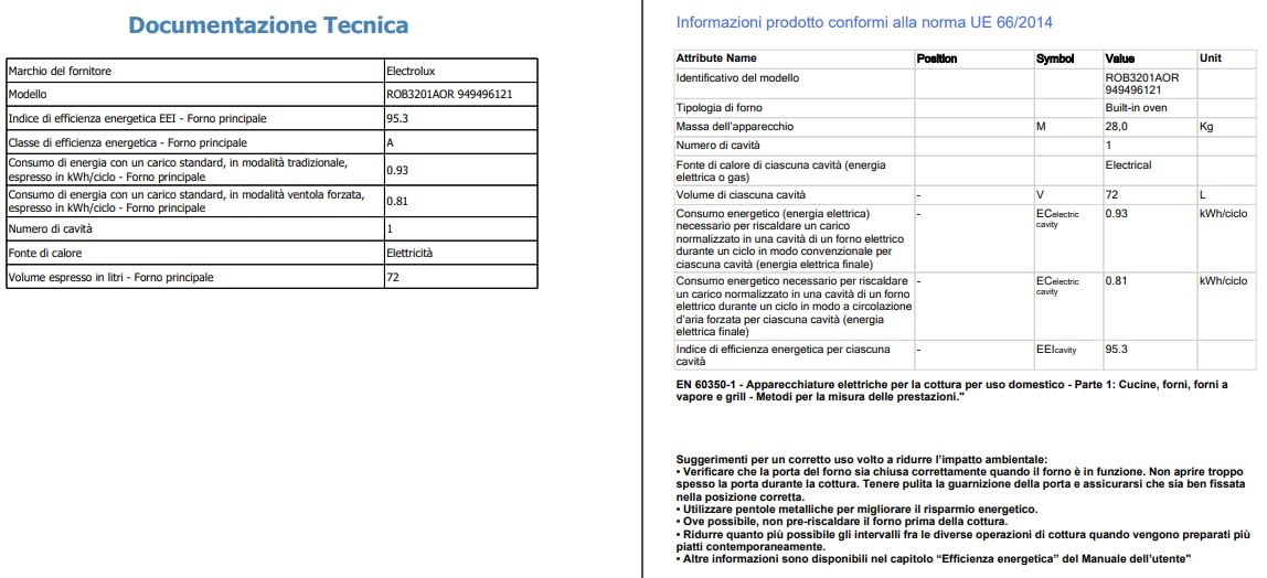 Electrolux ROB3201AOR forno incasso multifunzione vapore