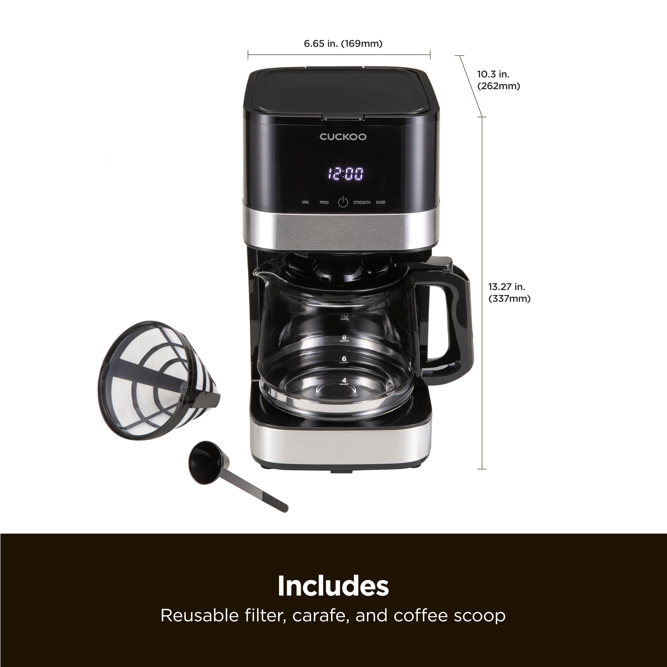 CUCKOO Classic CCM-BD011B Macchina Caffè Filtro 10 Tazze Nero