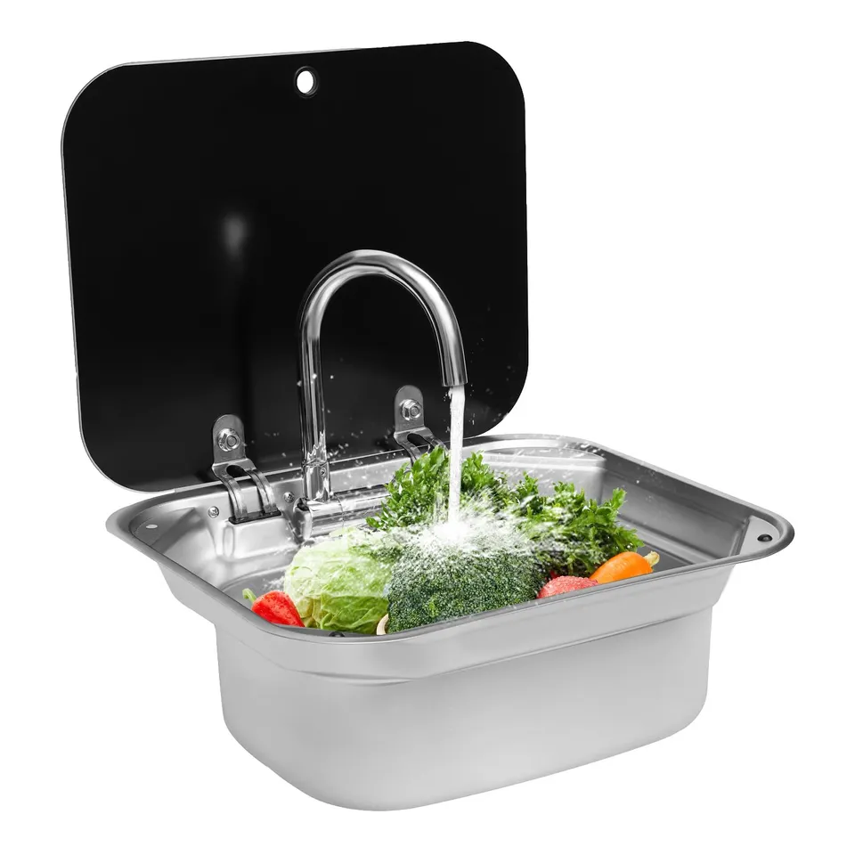 TiryyDrela lavello camper incasso inox con rubinetto vetro