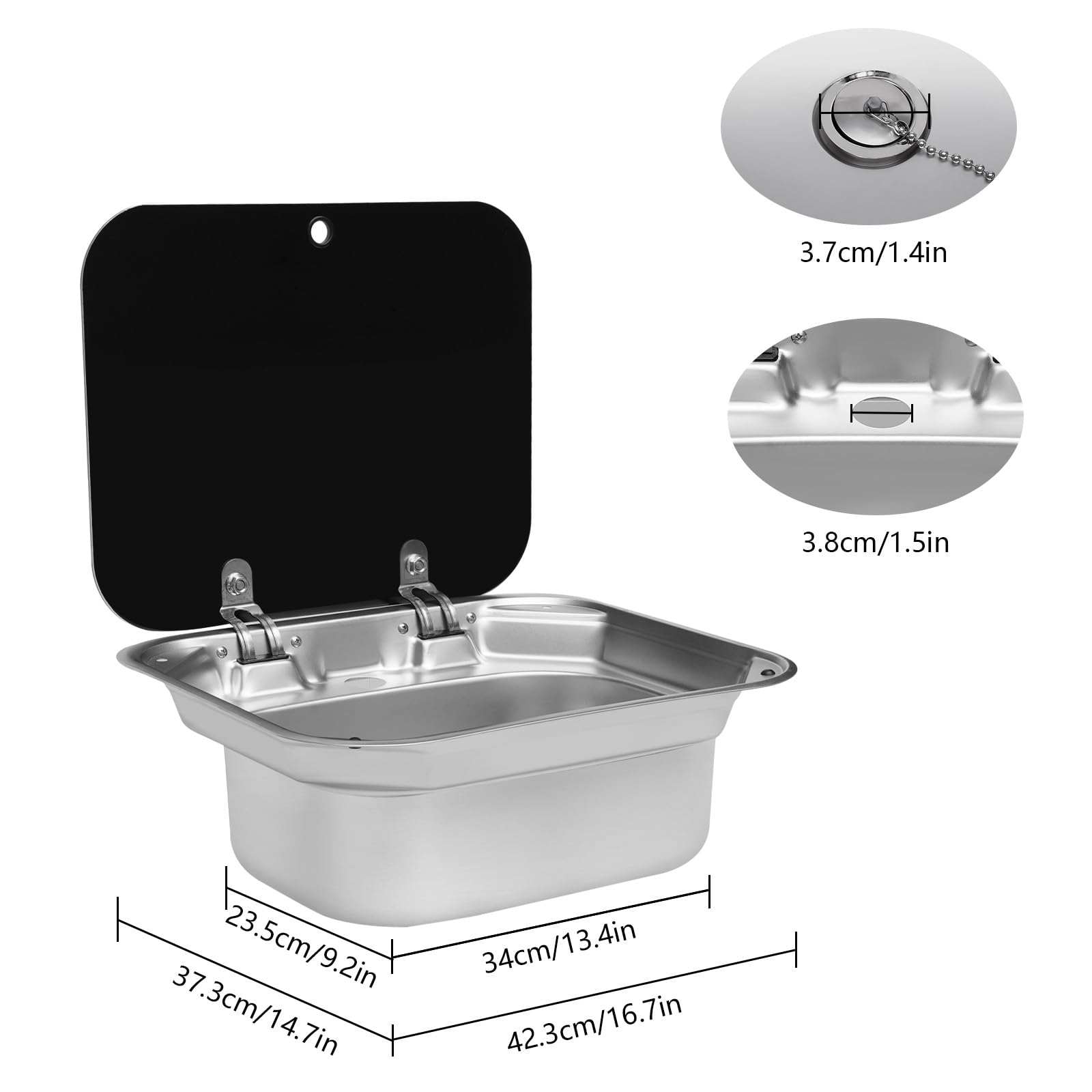 TiryyDrela lavello camper incasso inox con rubinetto vetro