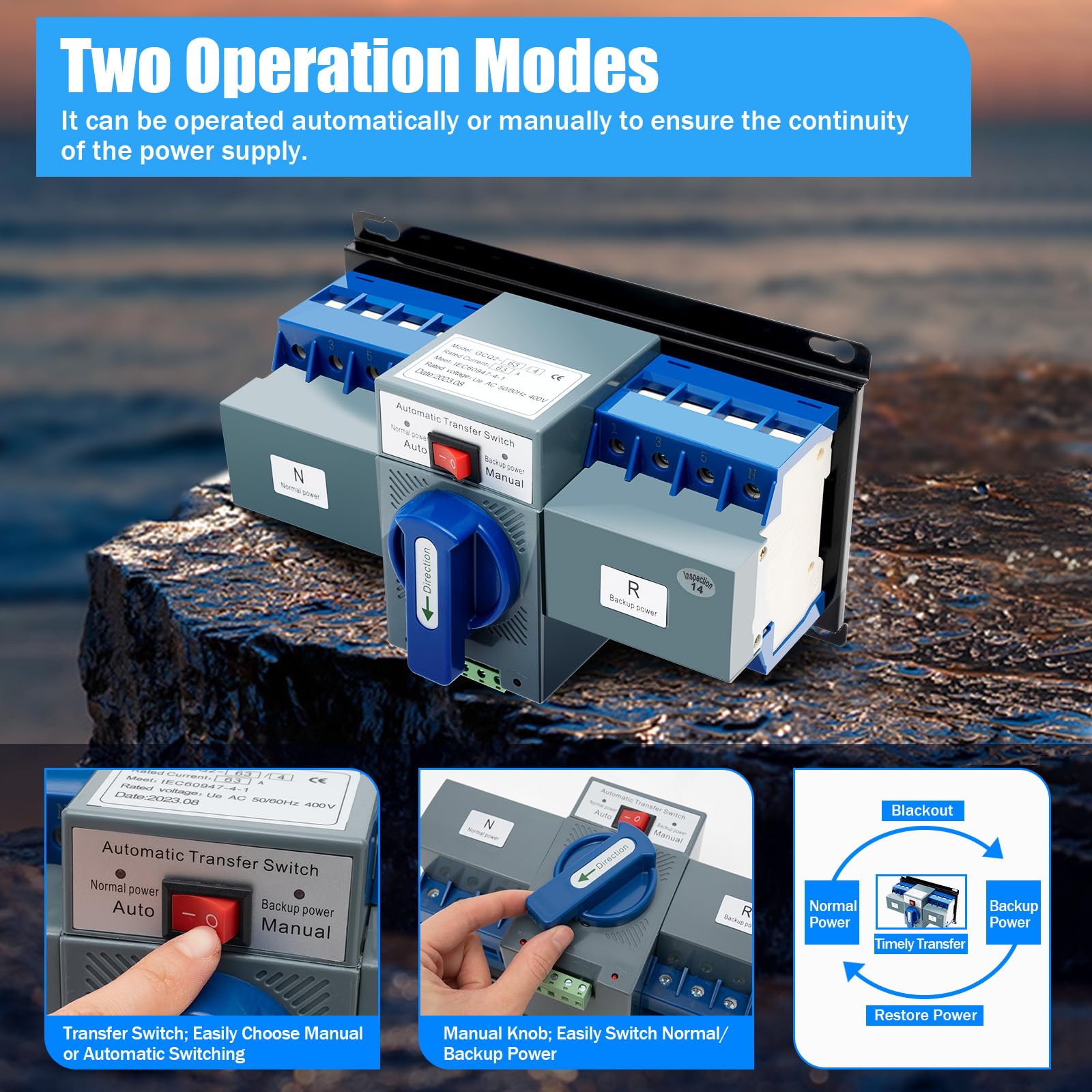 TiryyDrela ATS 4P 63A Interruttore Trasferimento Automatico 400V