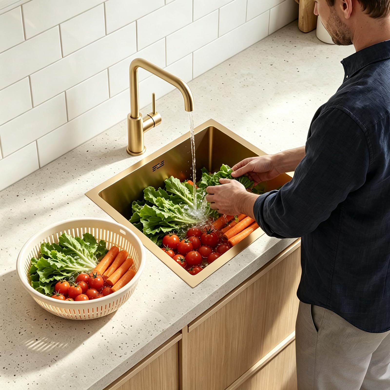 TiryyDrela Lavello Cucina Inox Oro 3L