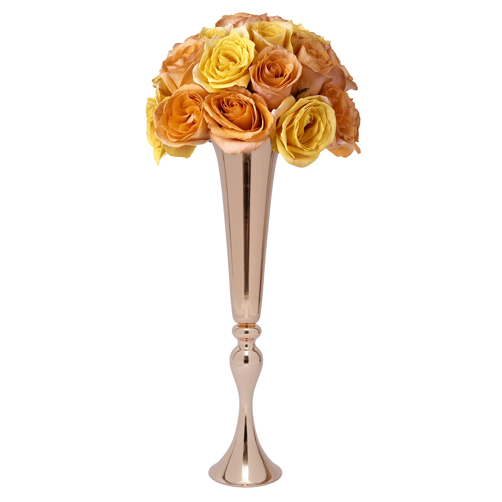 TiryyDrela Vasi Tromba Oro 56 cm Set 6 Pezzi Metallo