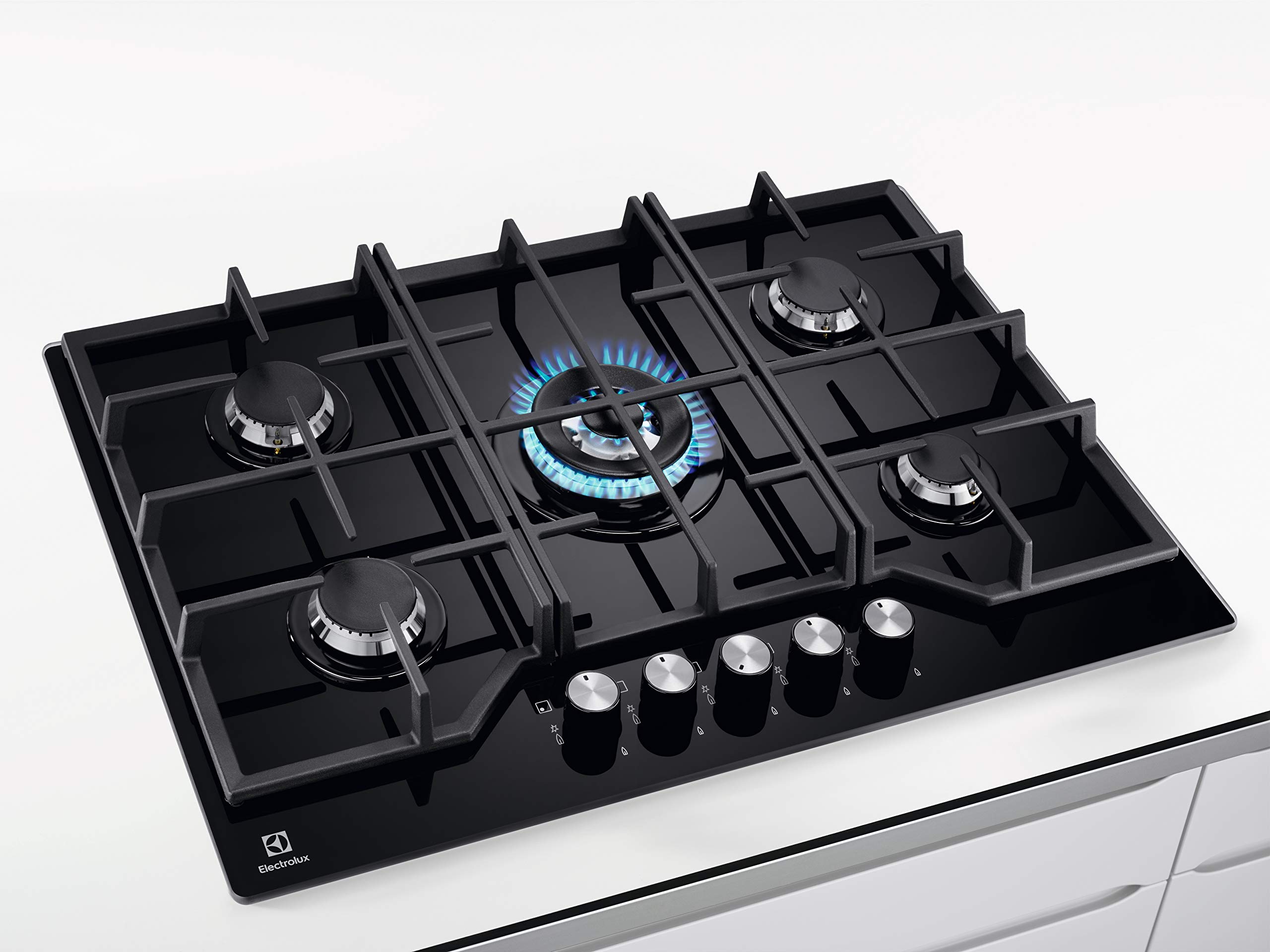 Electrolux Serie 600 EGG7536K piano gas 75 cm nero 5 fuochi