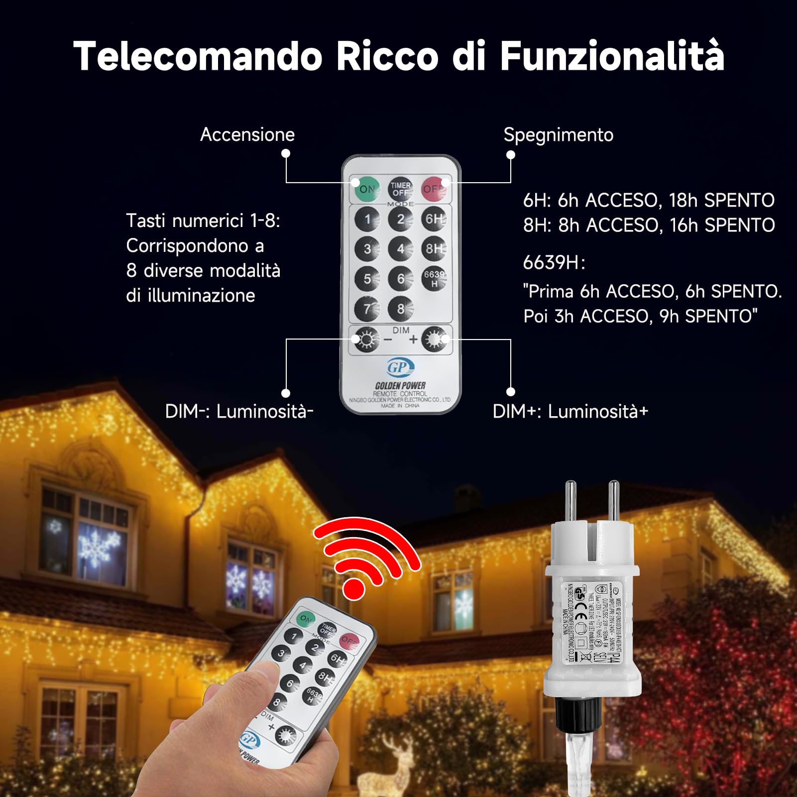 WOWDSGN 9M 275LED catena luminosa esterno 9 m timer