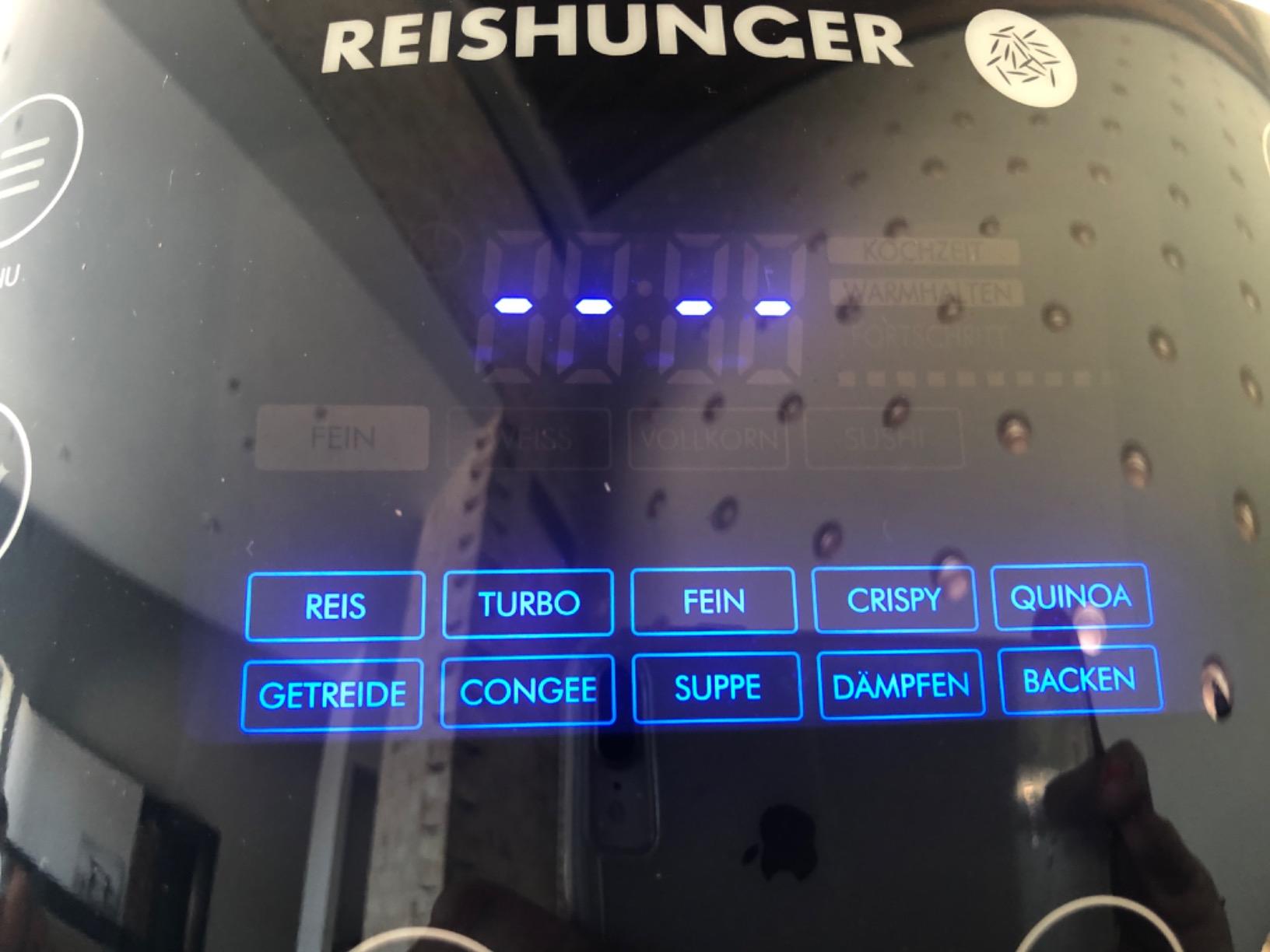 Reishunger Digitale Cuociriso 1,5 L Nero per 8 Persone