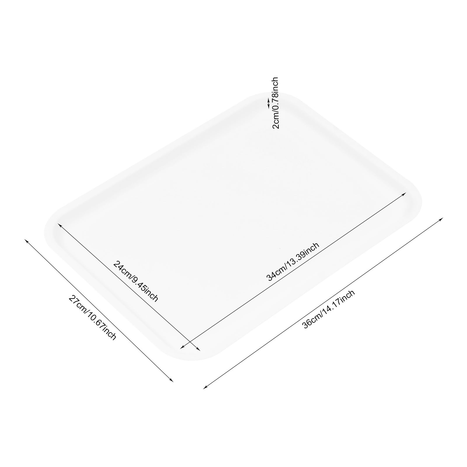 TiryyDrela vassoi rettangolari antiscivolo 36x27 cm set 24