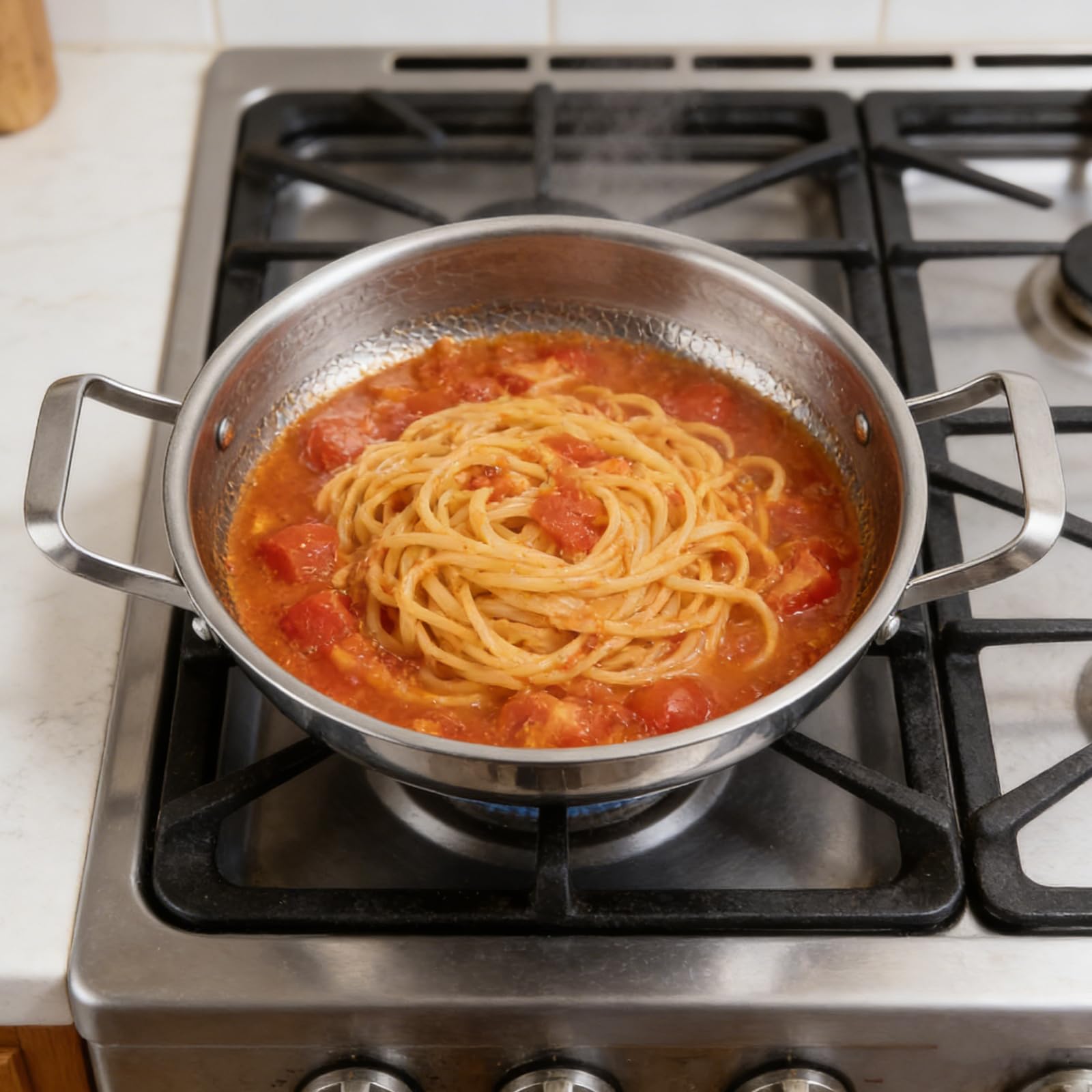 TiryyDrela padella acciaio inox 26 cm con coperchio vetro