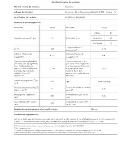 Electrolux Serie 600 ESS68400SX lavastoviglie 14 coperti inox