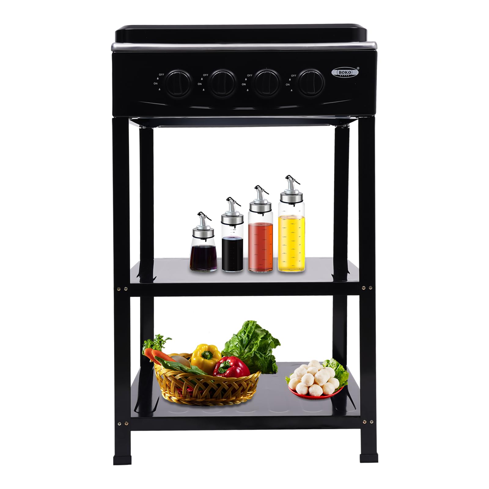 TiryyDrela Fornello Gas Esterno 4 Fuochi Portatile 8,7kg