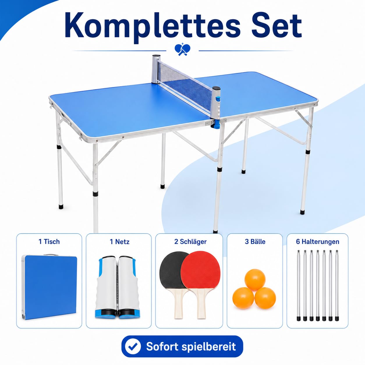 TiryyDrela tavolo ping pong pieghevole 152x76 cm set completo