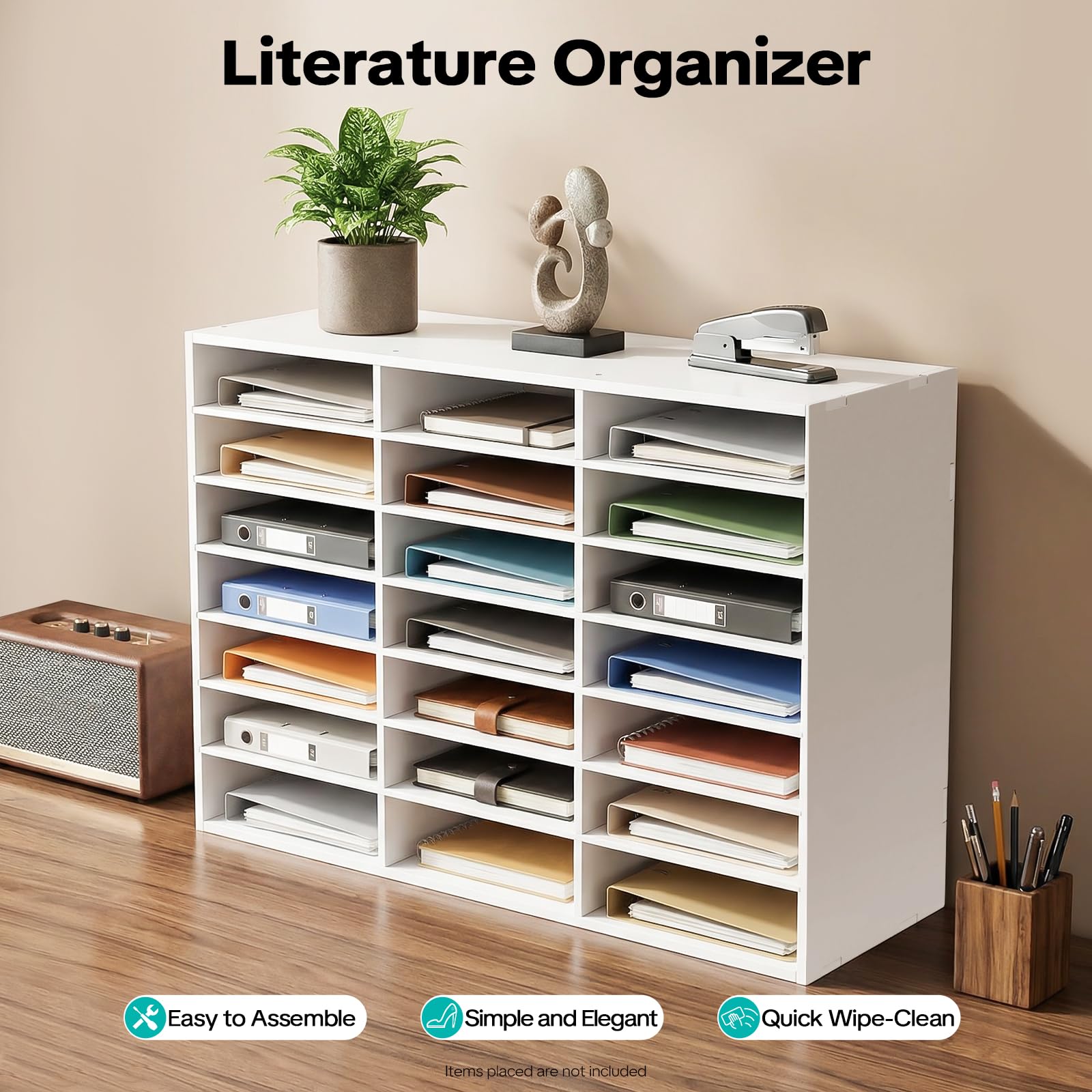 TiryyDrela Organizzatore Documenti 24 Scomparti Bianco PVC