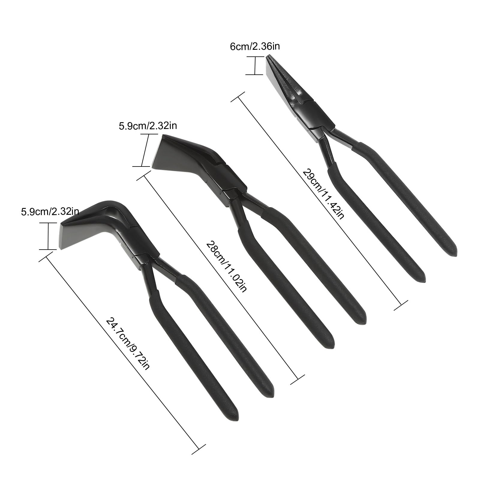 TiryyDrela Pinze per Lamiera 0° 45° 90° Set 3 Pezzi Acciaio