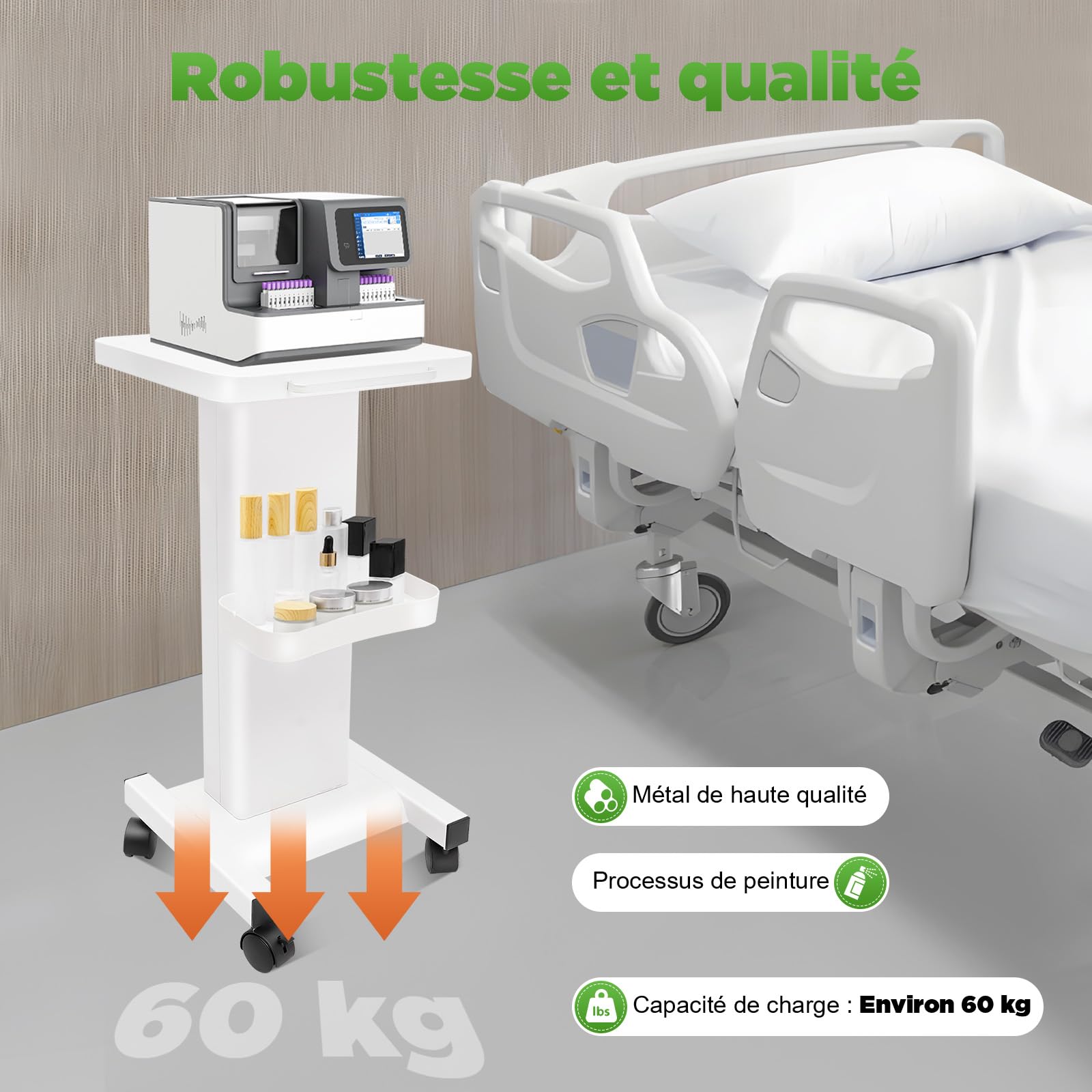 TiryyDrela Carrello Estetista con Ruote Bianco Professionale
