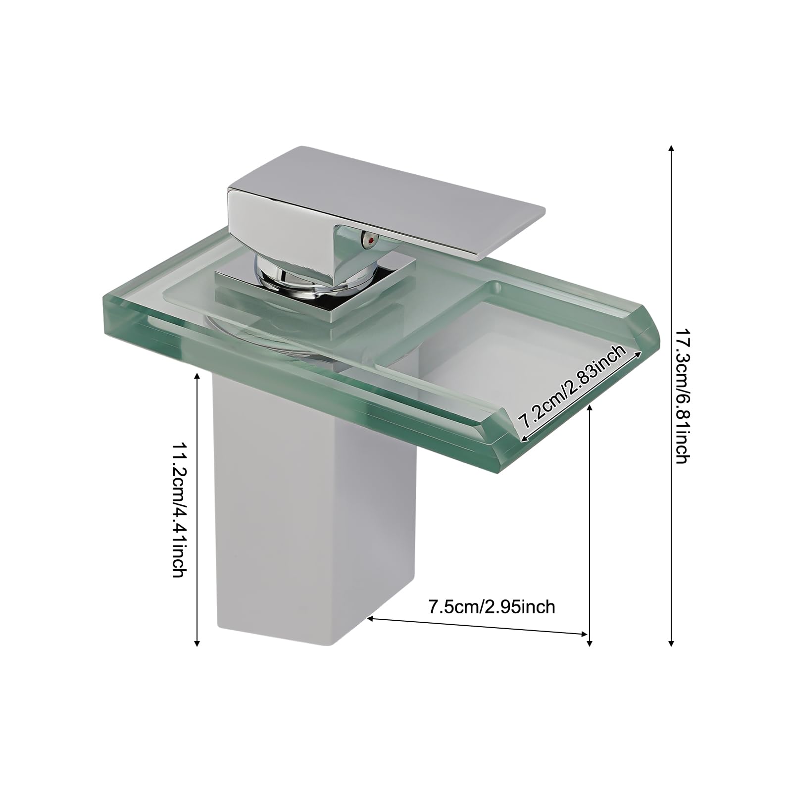 TiryyDrela Miscelatore Lavabo LED Ottone Cromato Argento