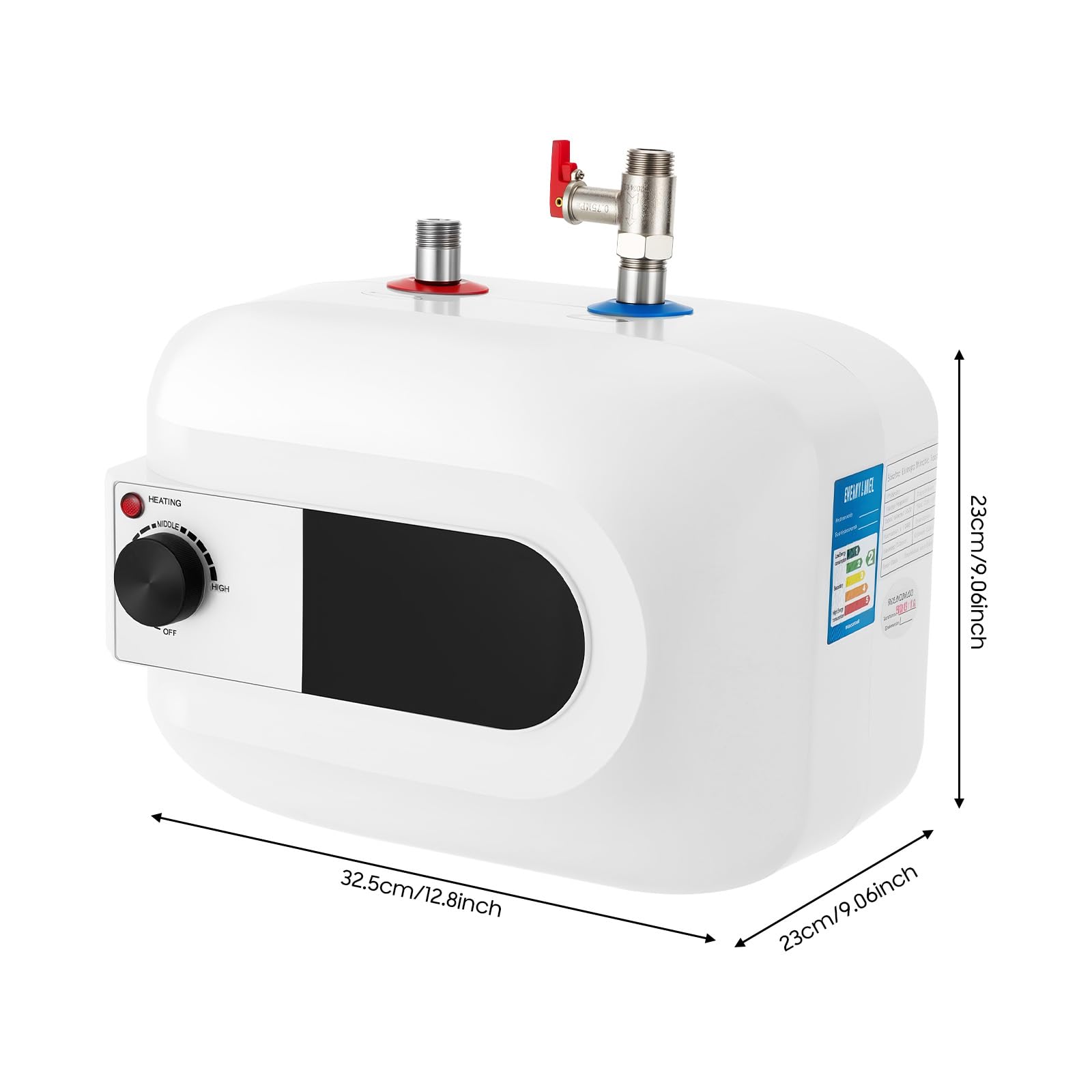 TiryyDrela Scaldabagno Elettrico 6L Sottolavello 1500W 30-65°C