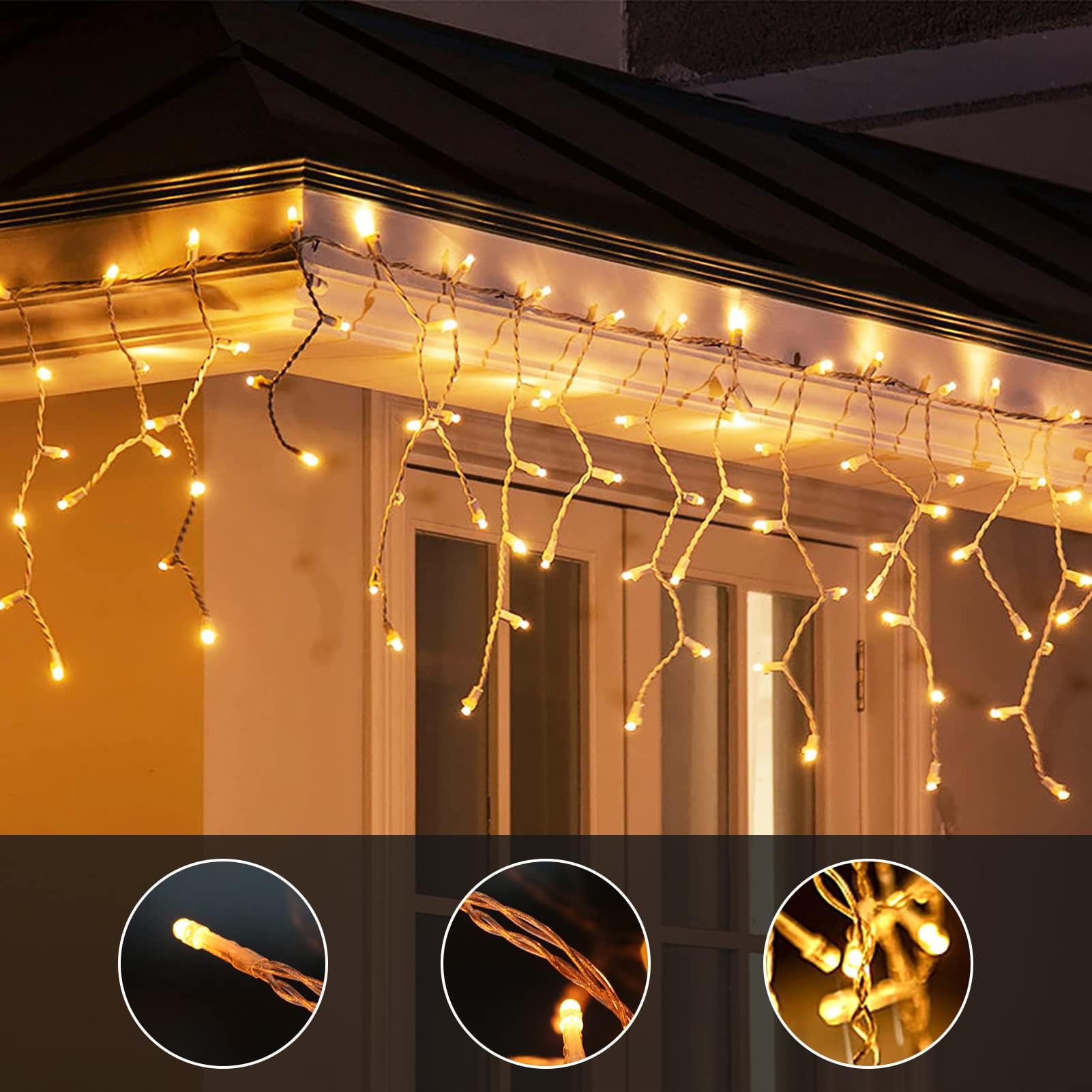 WOWDSGN Tenda Luminosa 15M 660 LED luci Natale bianco caldo