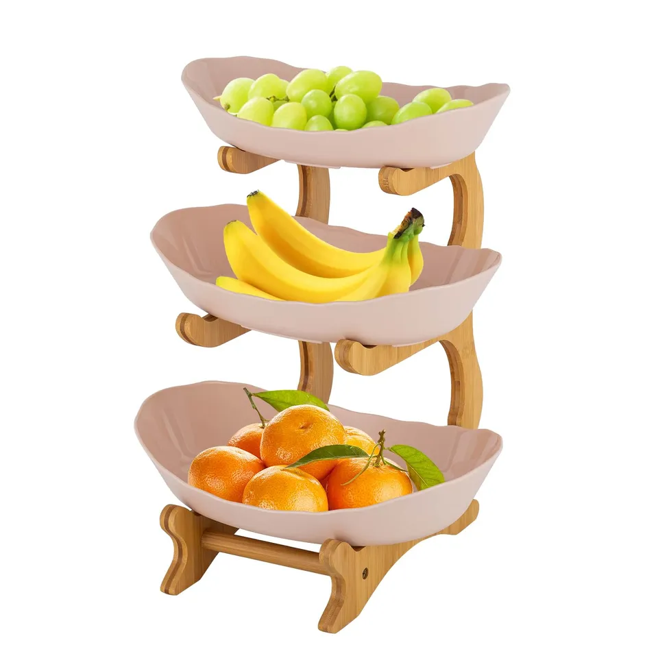 TiryyDrela cestino frutta 3 piani bambù 22,5 cm