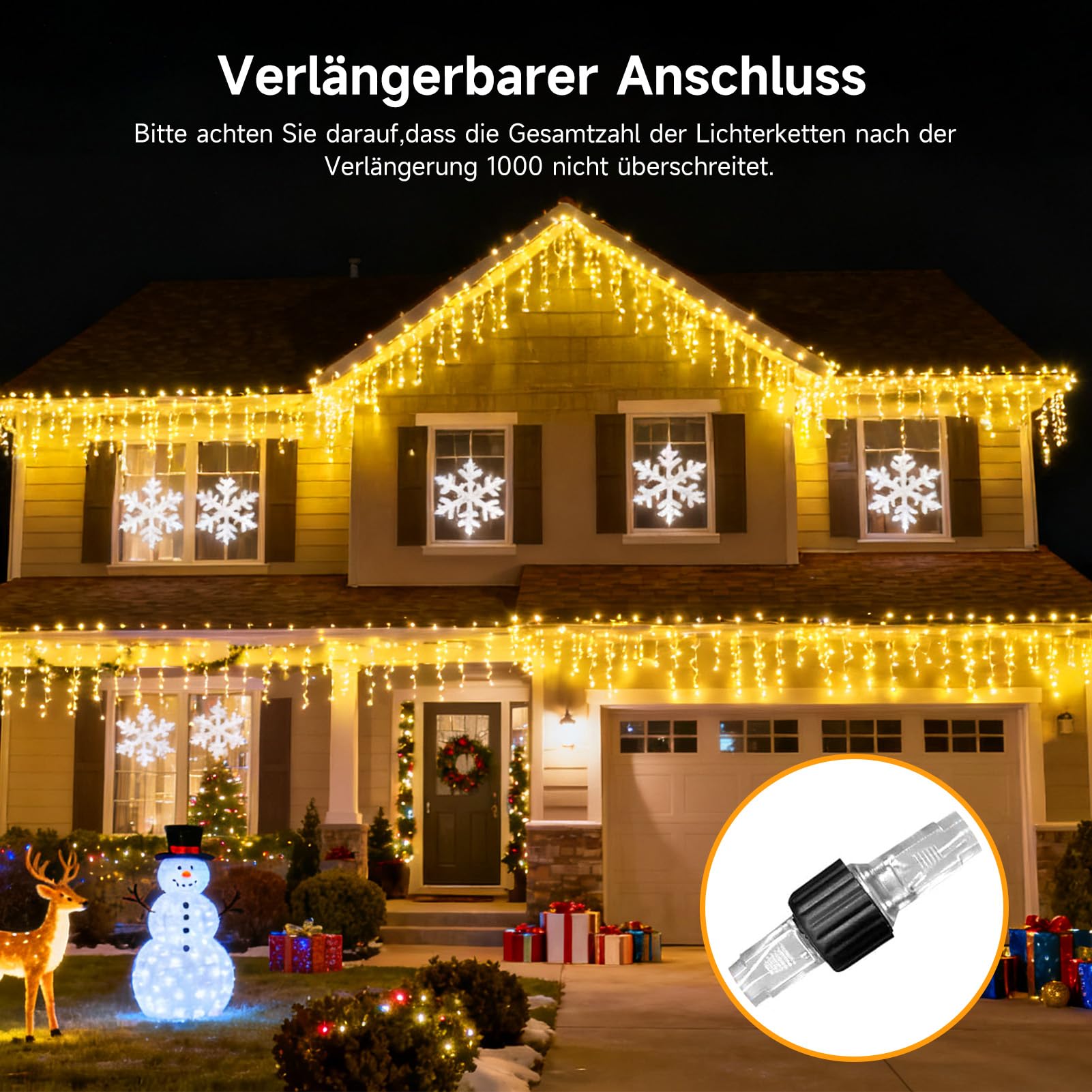 WOWDSGN catena luminosa LED esterno 4 m 120 LED bianco caldo