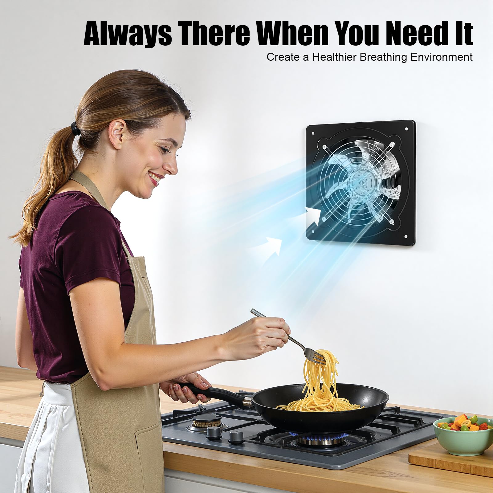 TiryyDrela Estrattore Aria Cucina 80W 850 m³/h Motore Rame
