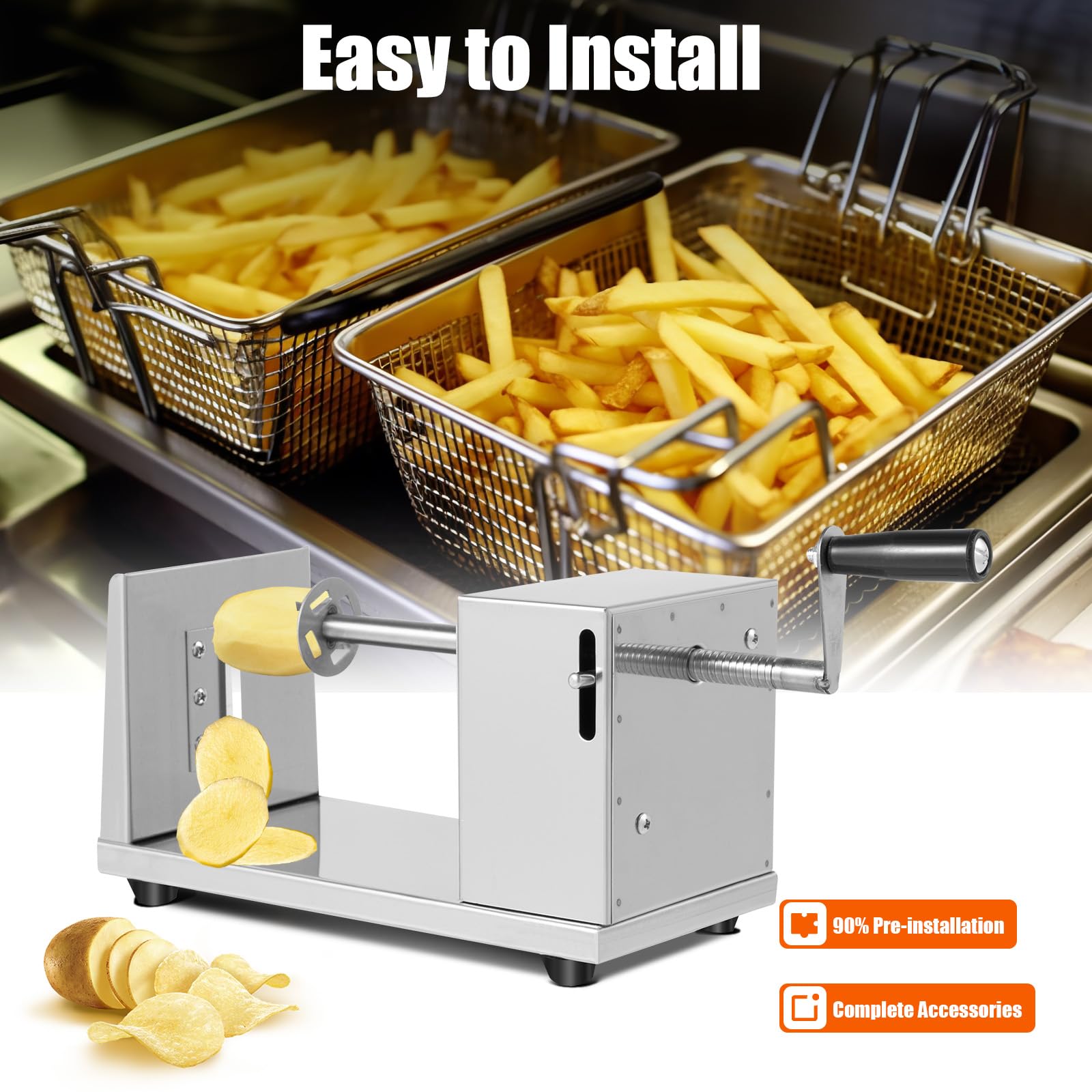 TiryyDrela Taglierina a Spirale per Patate Acciaio Inox Manuale