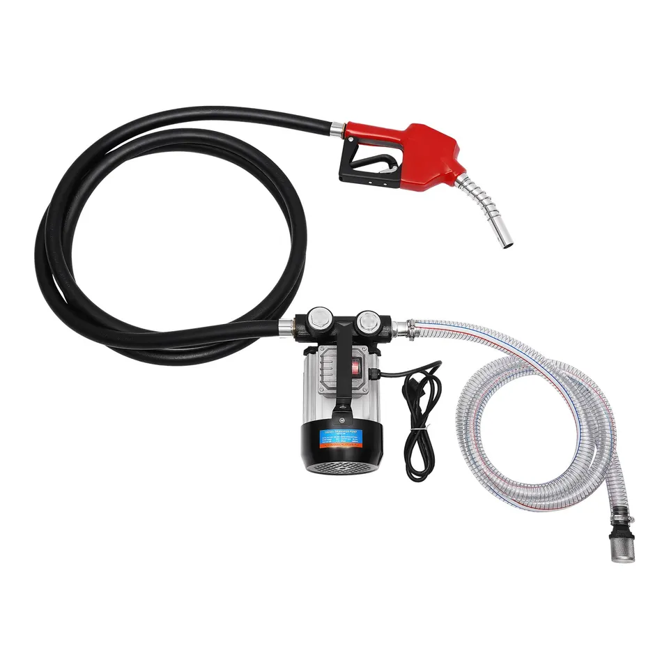 TiryyDrela Kit Pompa Gasolio 550W 60 L/min con Pistola e Tubi