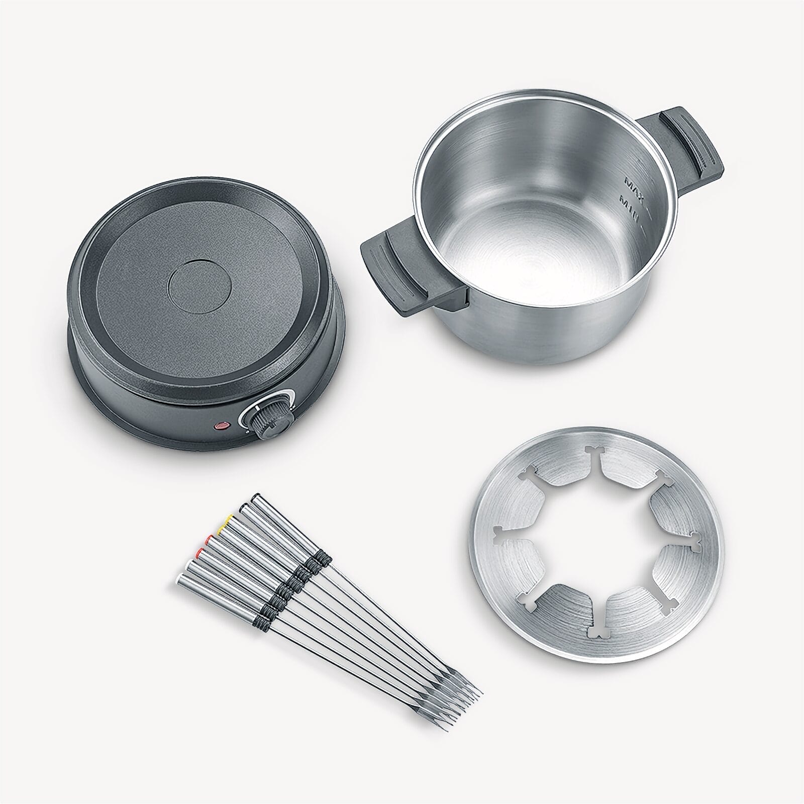 SEVO Fondue set fonduta 8 forchette inox