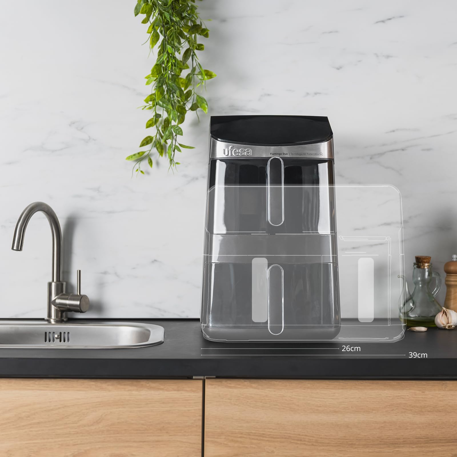 Ufesa Flamingo Duo friggitrice ad aria 11,5 L doppia vasca