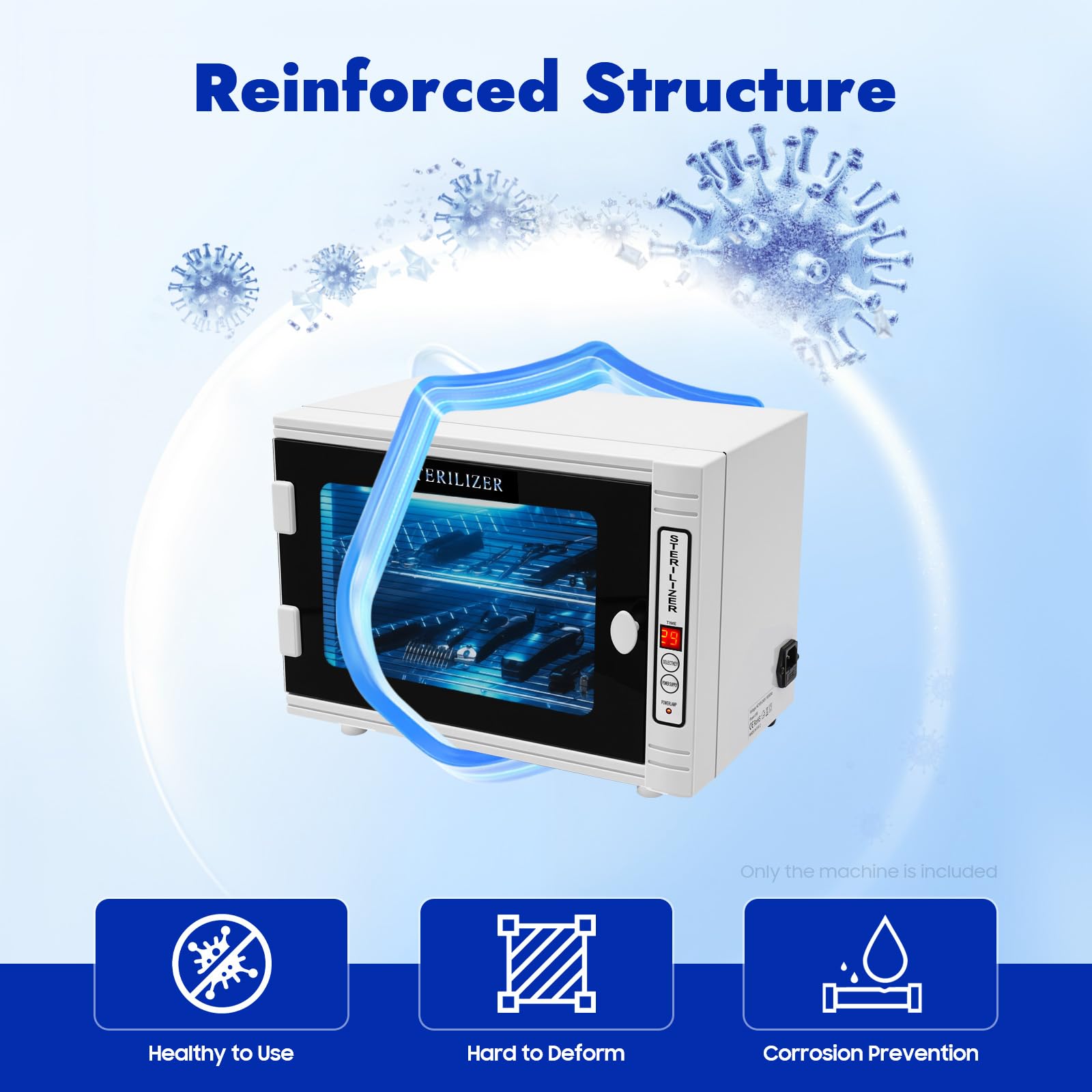 TiryyDrela Sterilizzatore UV 12L Armadio Disinfezione Strumenti Timer