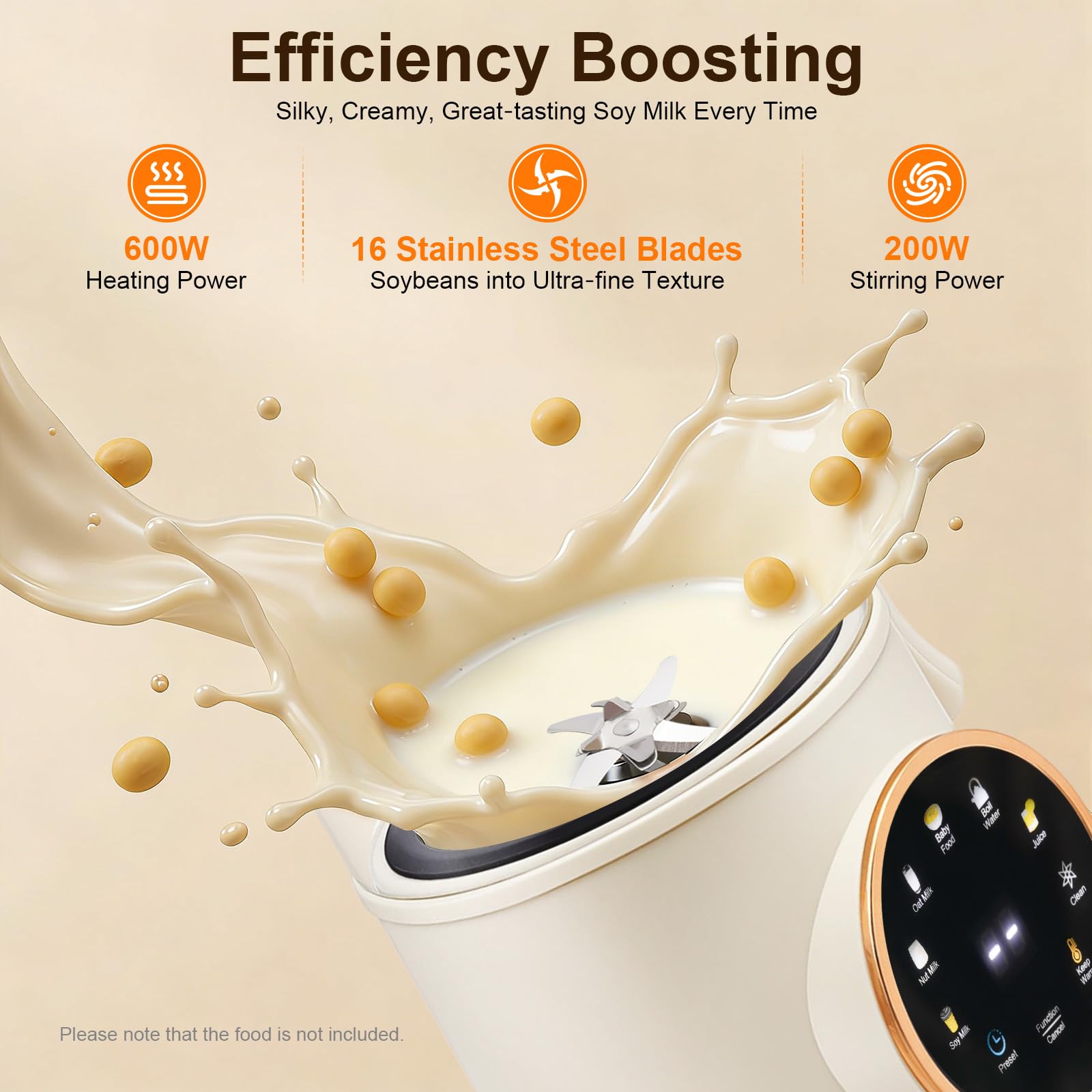 TiryyDrela Macchina Latte di Soia 1,4 L 600W